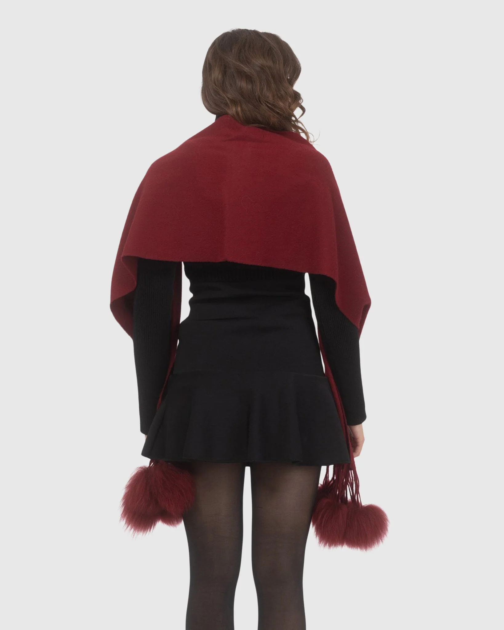 SELECT CASHMERE STOLE WITH SELECT LAMB POMPOMS - Image 46