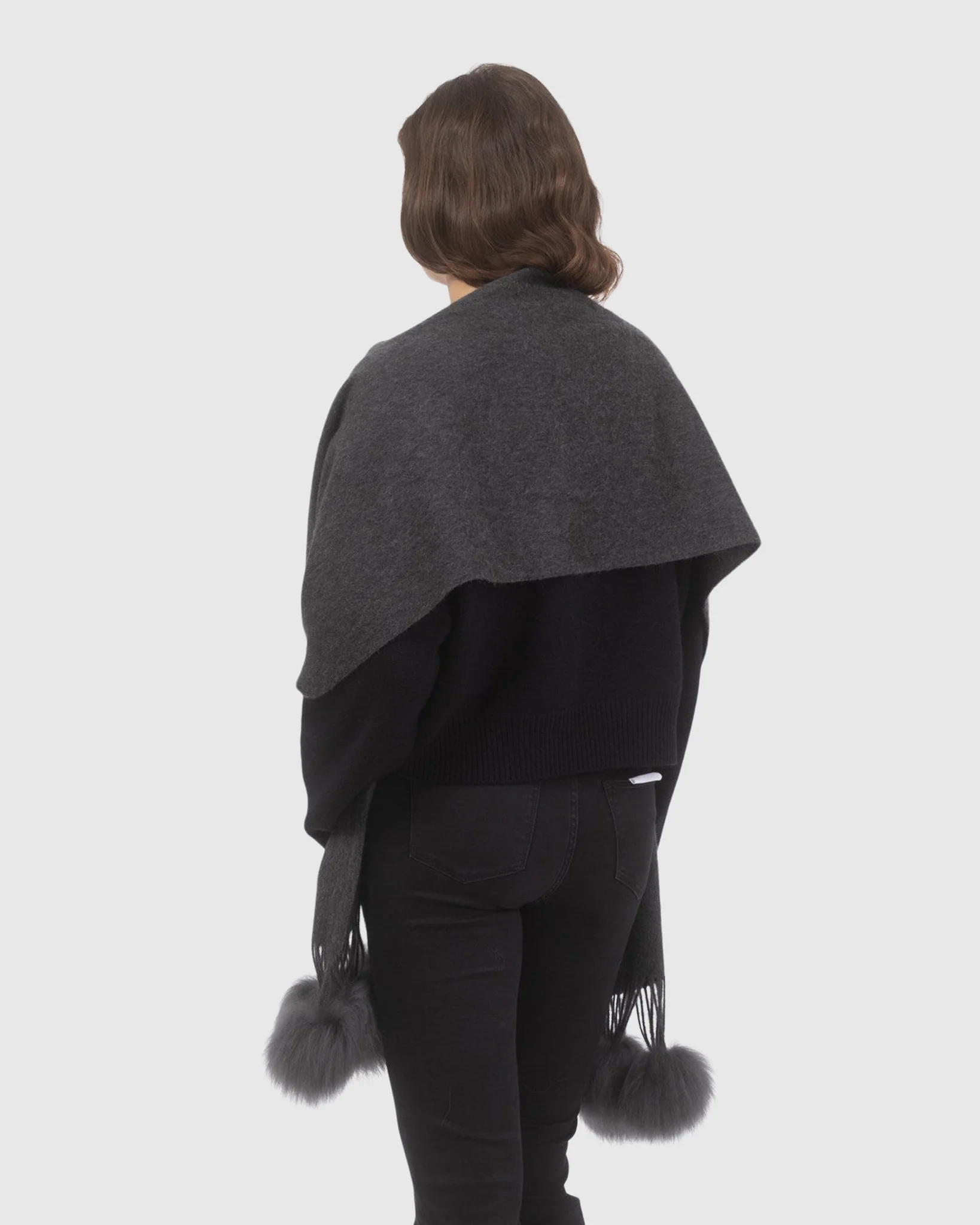SELECT CASHMERE STOLE WITH SELECT LAMB POMPOMS - Image 53