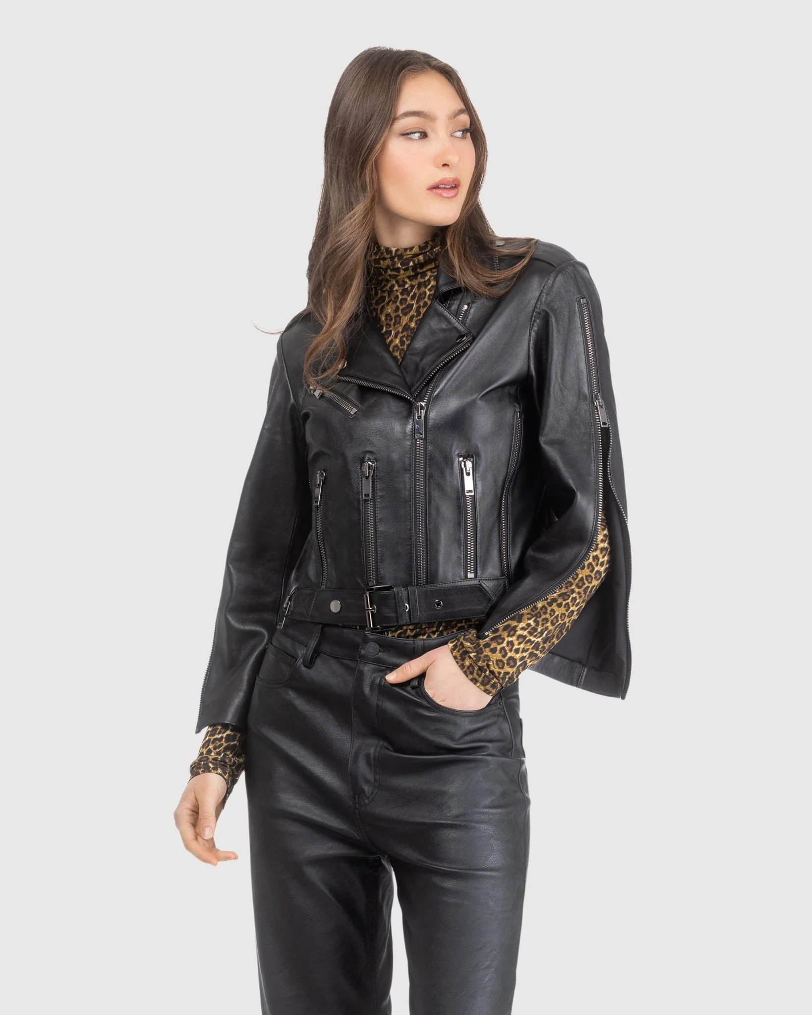 Select Leather Moto Jacket - Image 5
