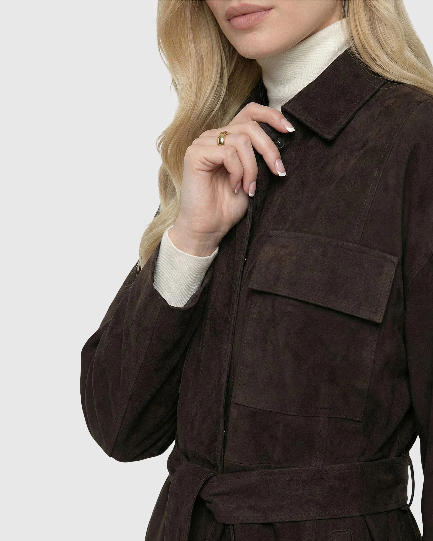 SELECT METIS SUEDE JACKET, BELT - Image 12