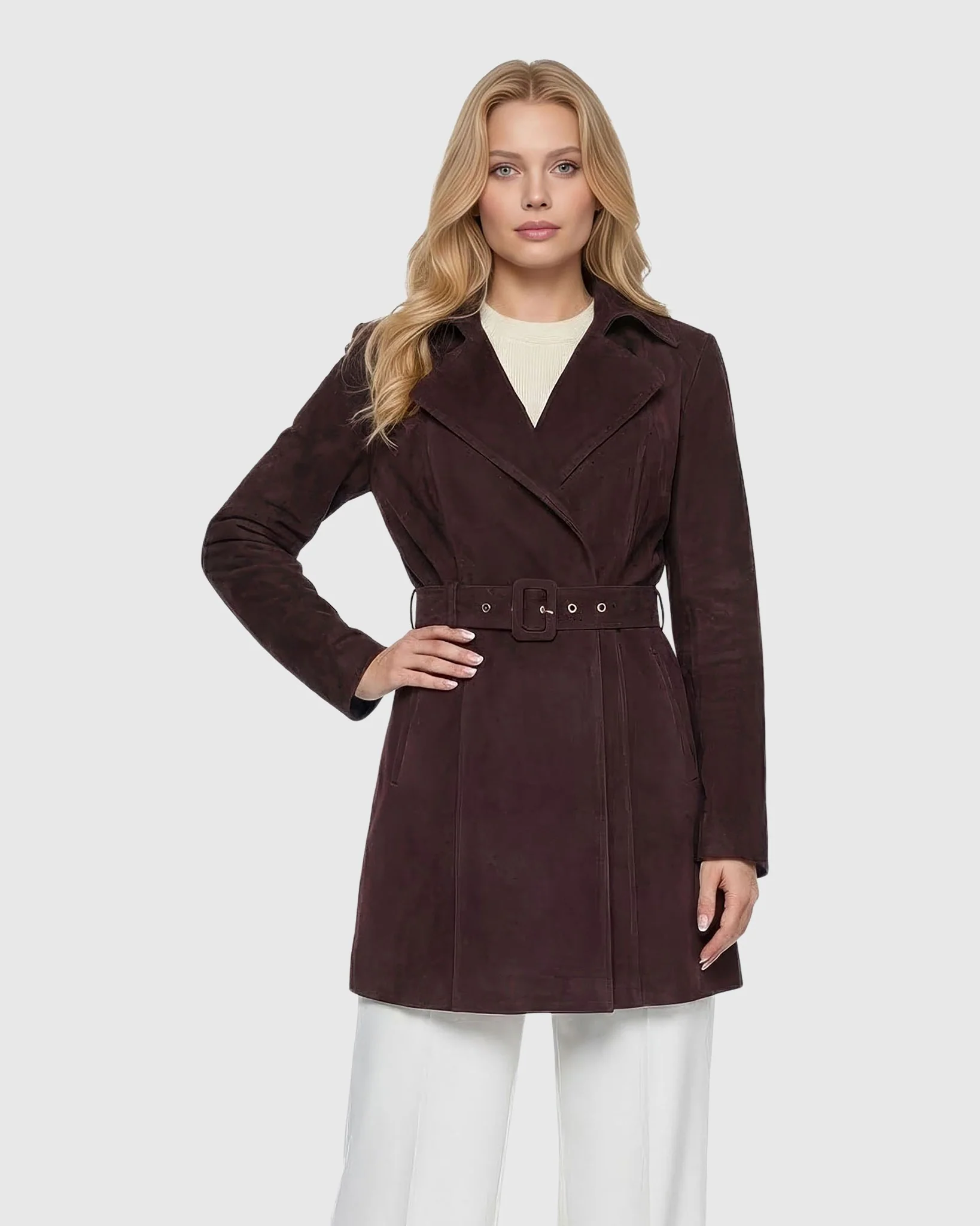 SELECT METIS SUEDE TRENCH COAT, BELT - Image 11