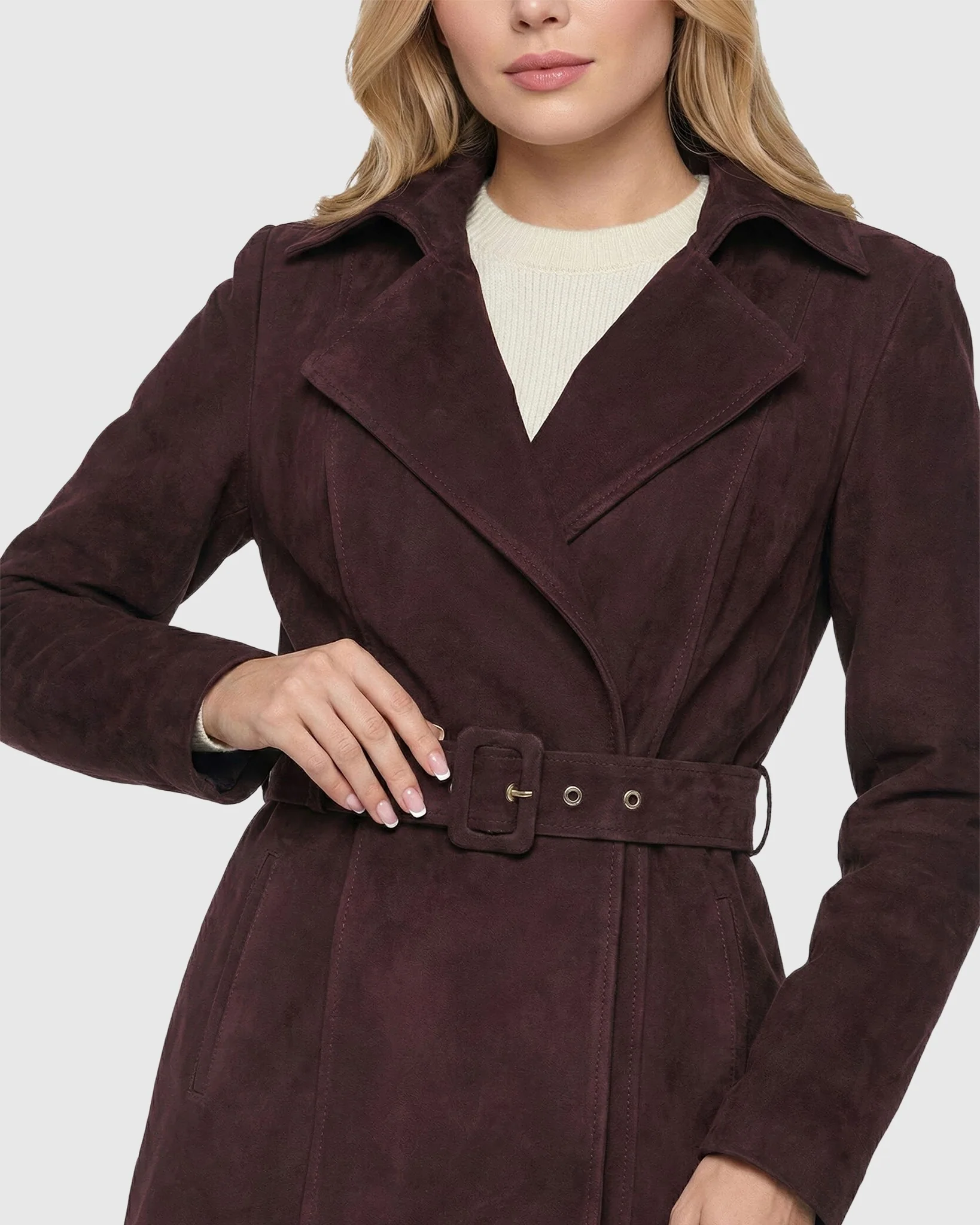 SELECT METIS SUEDE TRENCH COAT, BELT - Image 12