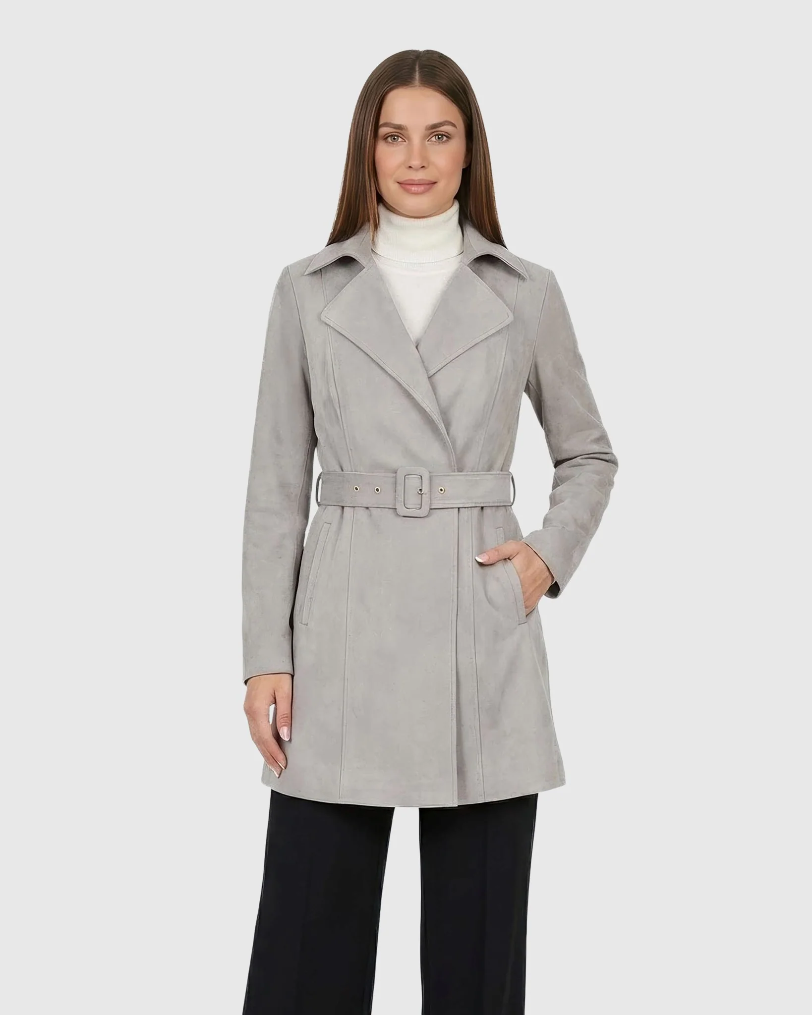 SELECT METIS SUEDE TRENCH COAT, BELT - Image 14