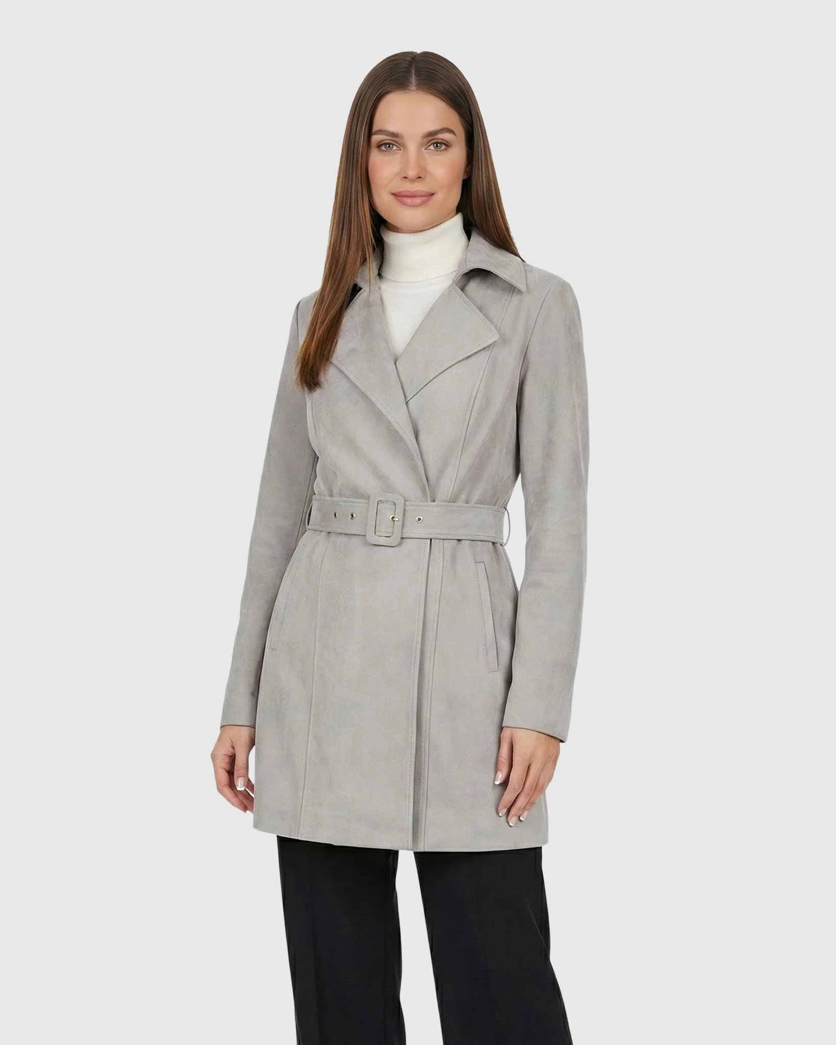 SELECT METIS SUEDE TRENCH COAT, BELT - Image 16