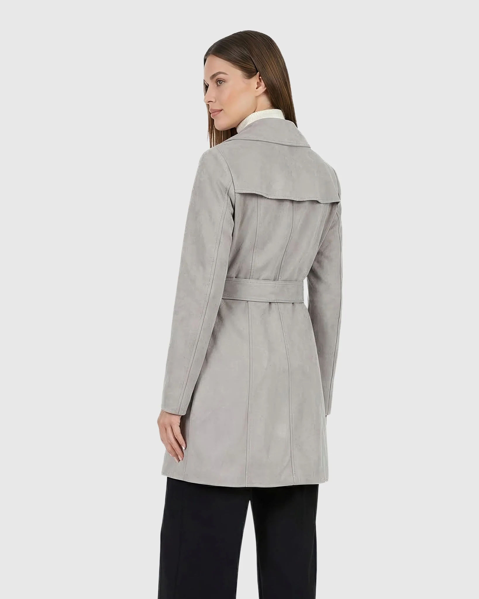 SELECT METIS SUEDE TRENCH COAT, BELT - Image 17