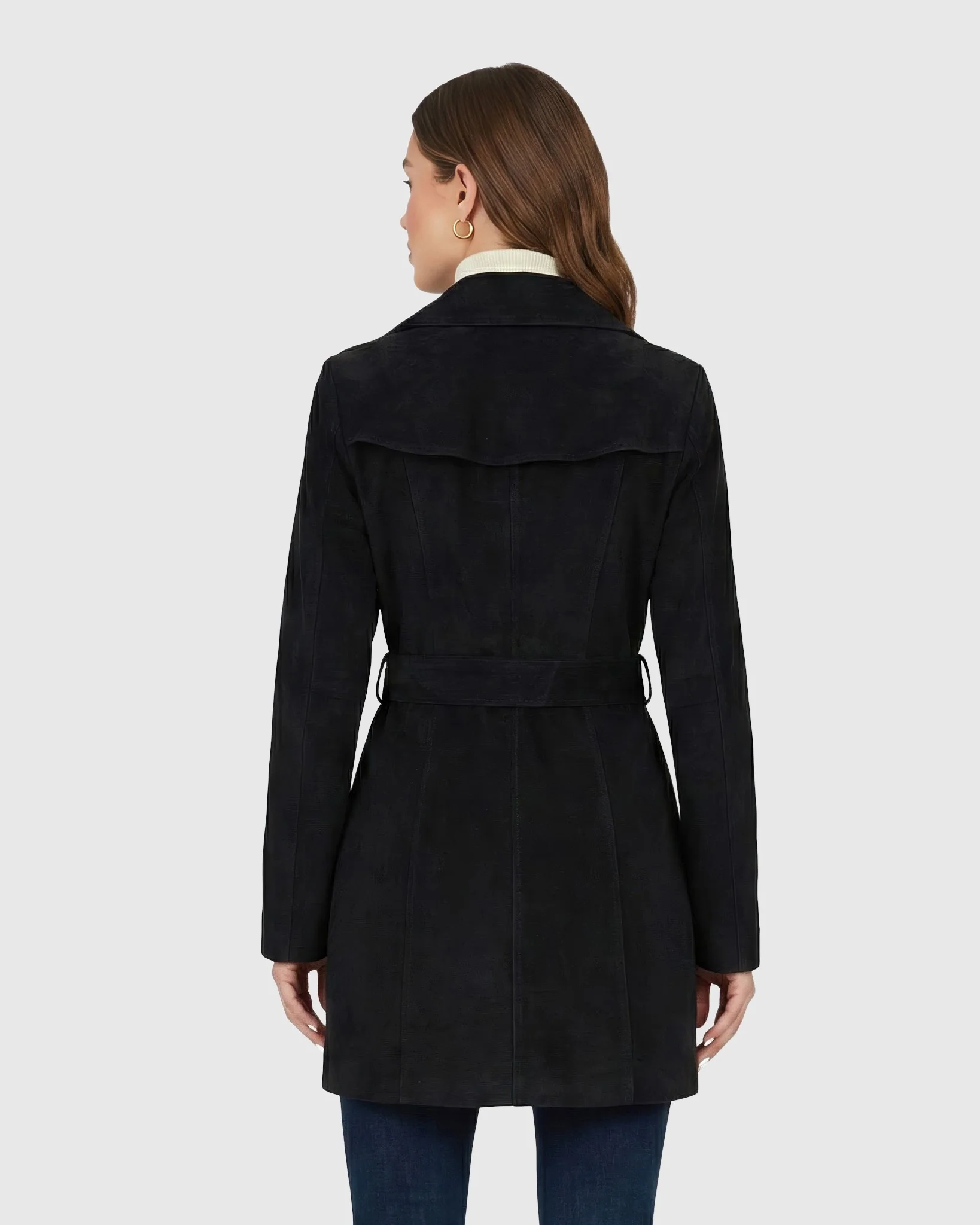 SELECT METIS SUEDE TRENCH COAT, BELT - Image 4
