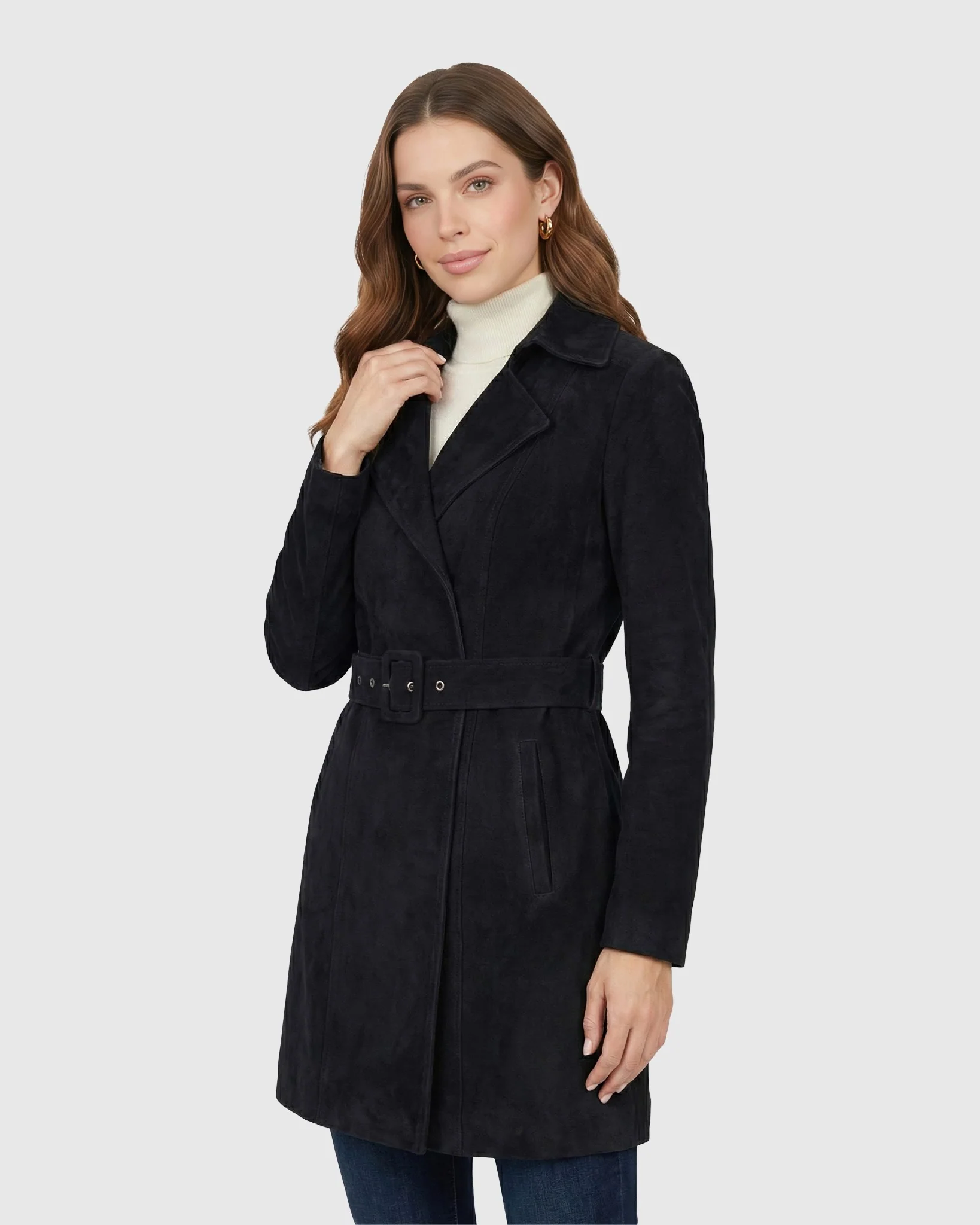 SELECT METIS SUEDE TRENCH COAT, BELT - Image 5