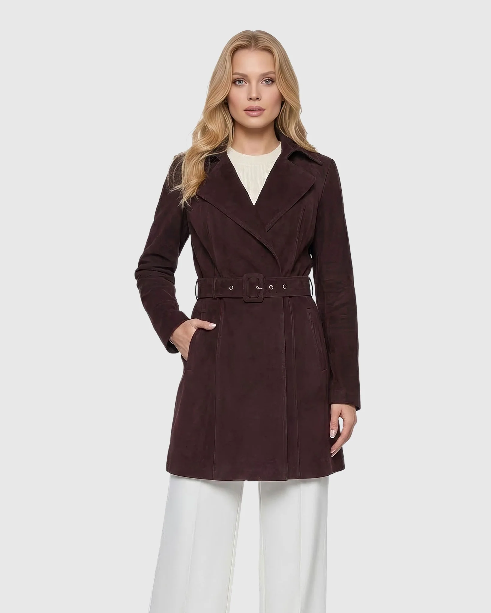 SELECT METIS SUEDE TRENCH COAT, BELT - Image 7