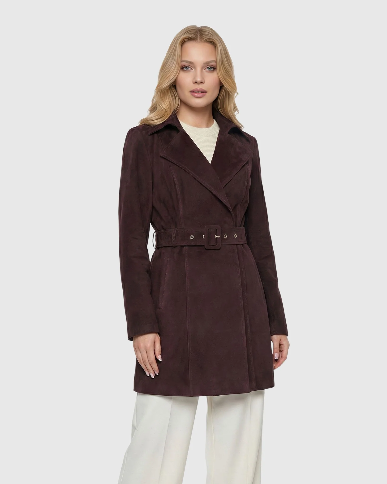 SELECT METIS SUEDE TRENCH COAT, BELT - Image 8