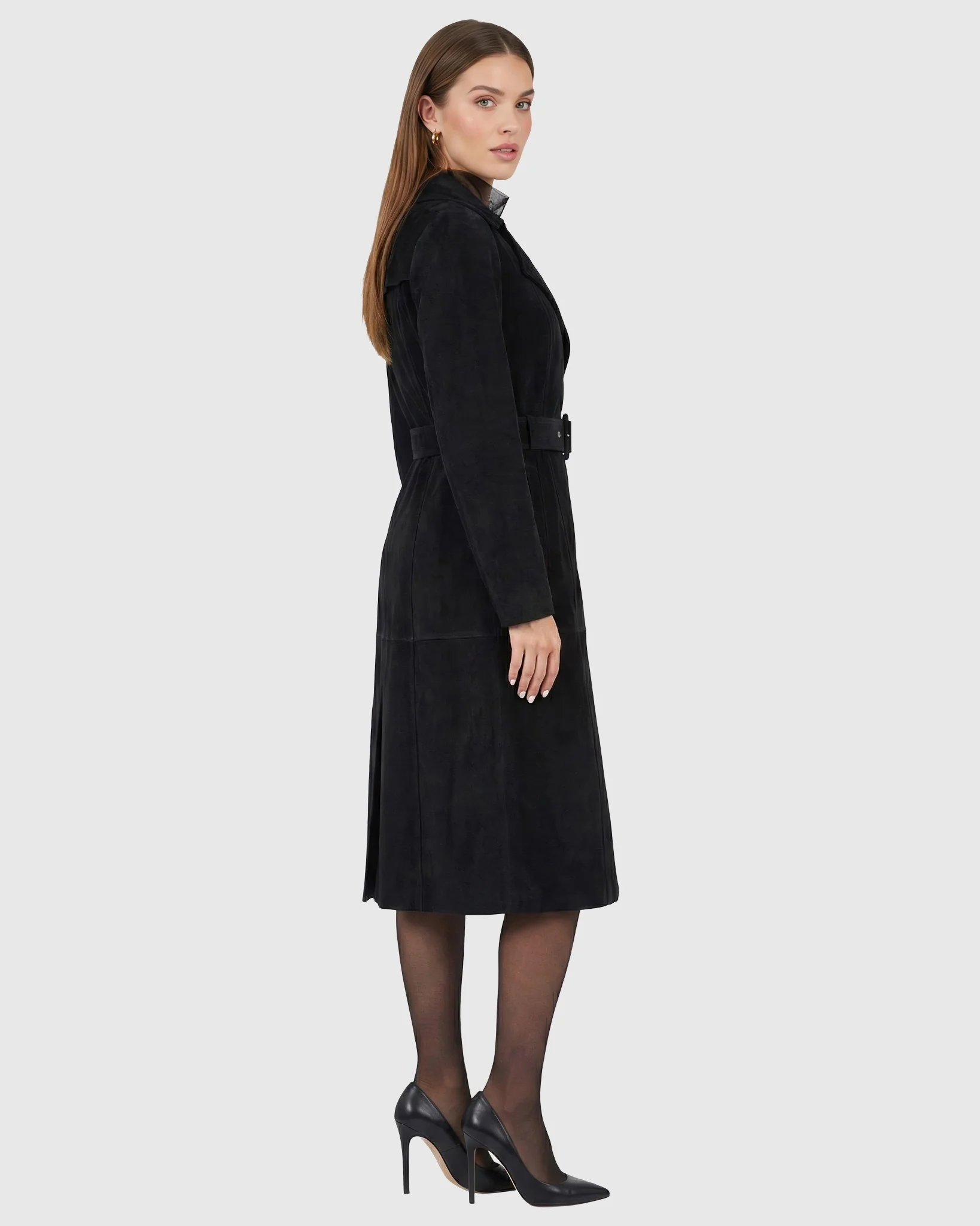 SELECT METIS SUEDE TRENCH COAT, BELT - Image 3