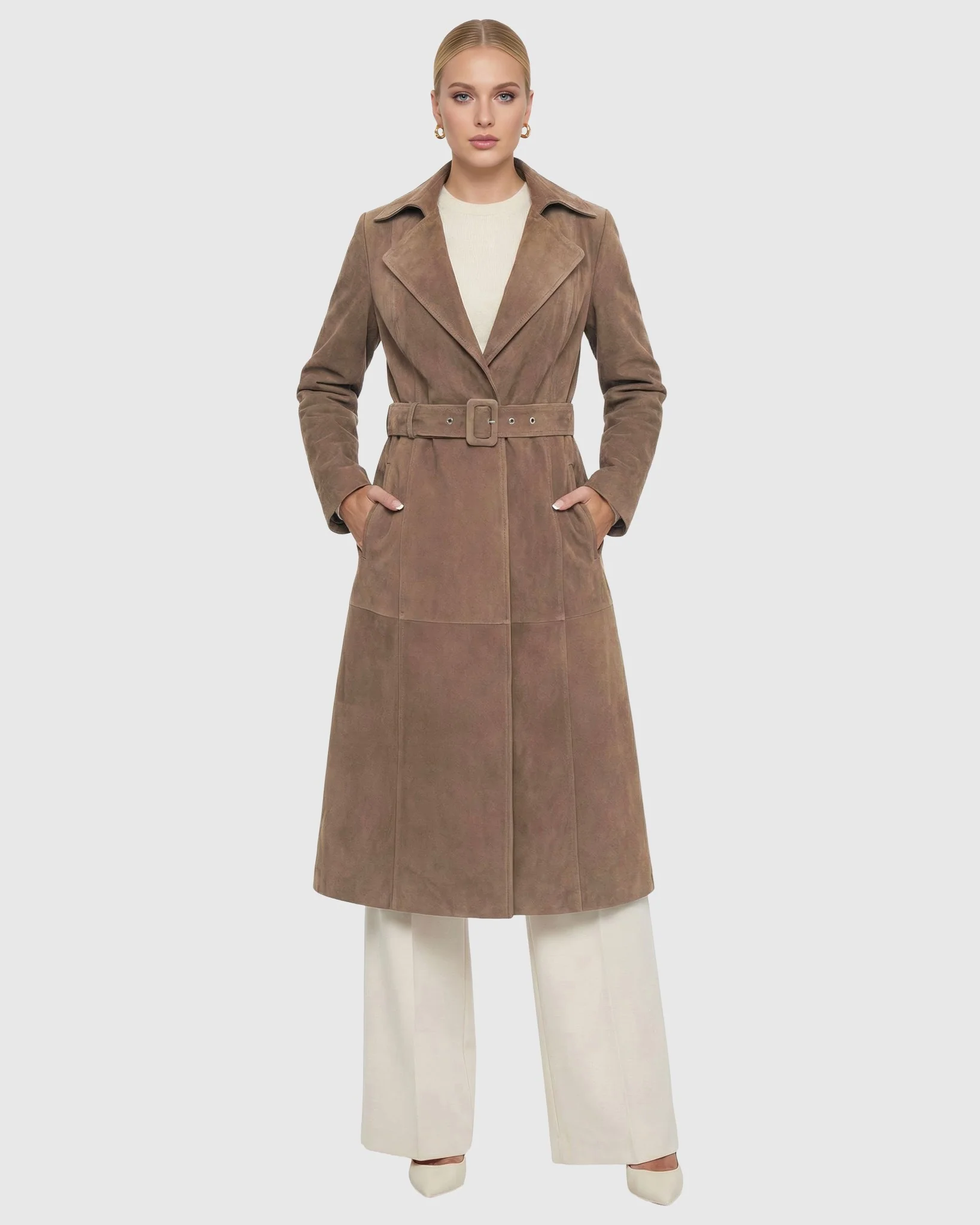 SELECT METIS SUEDE TRENCH COAT, BELT - Image 6