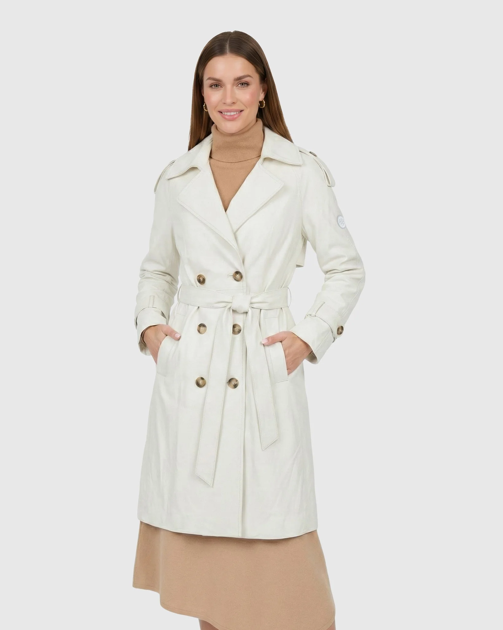 SELECT NAPPA LEATHER BELTED TRENCH COAT - Image 12