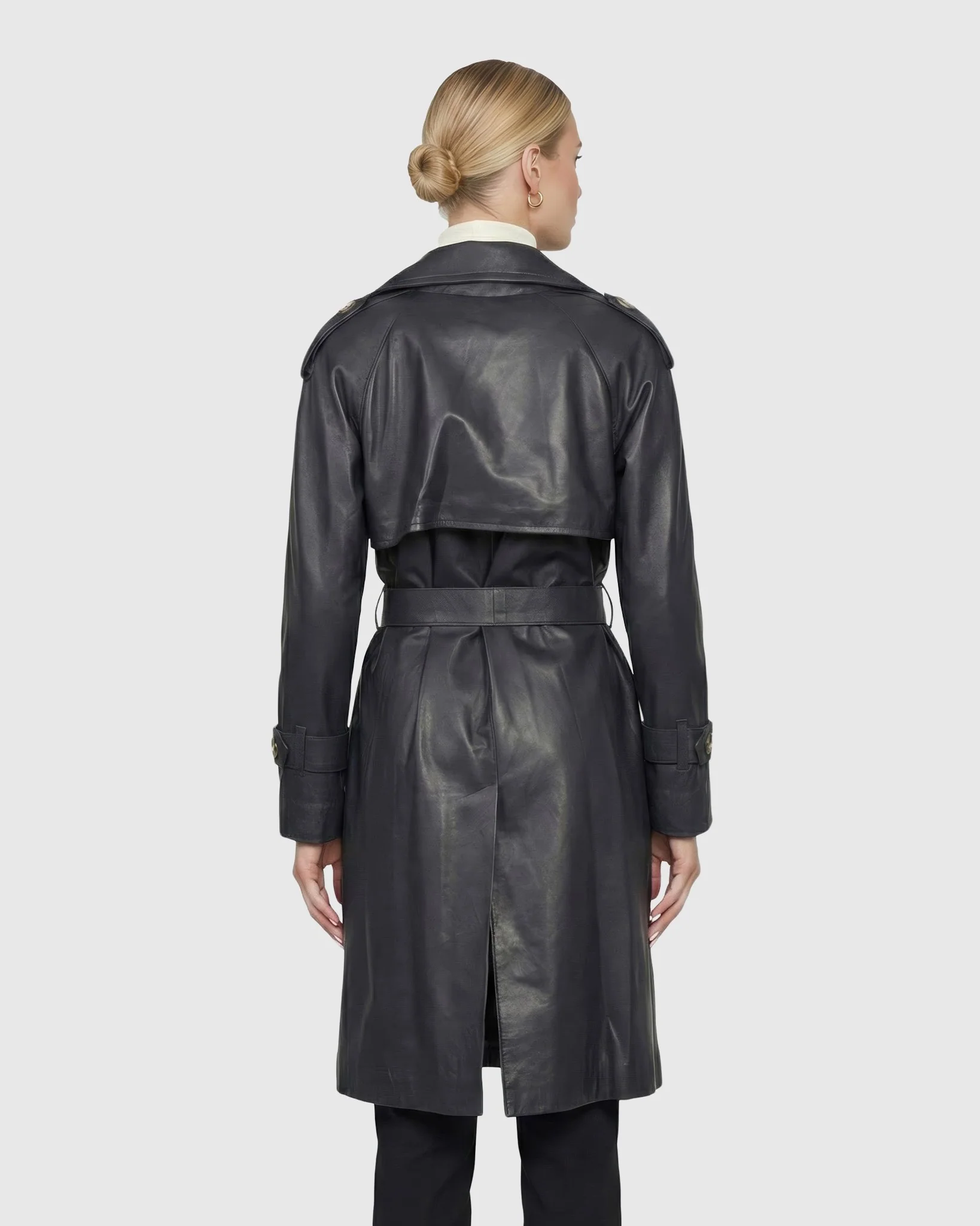 SELECT NAPPA LEATHER BELTED TRENCH COAT - Image 4