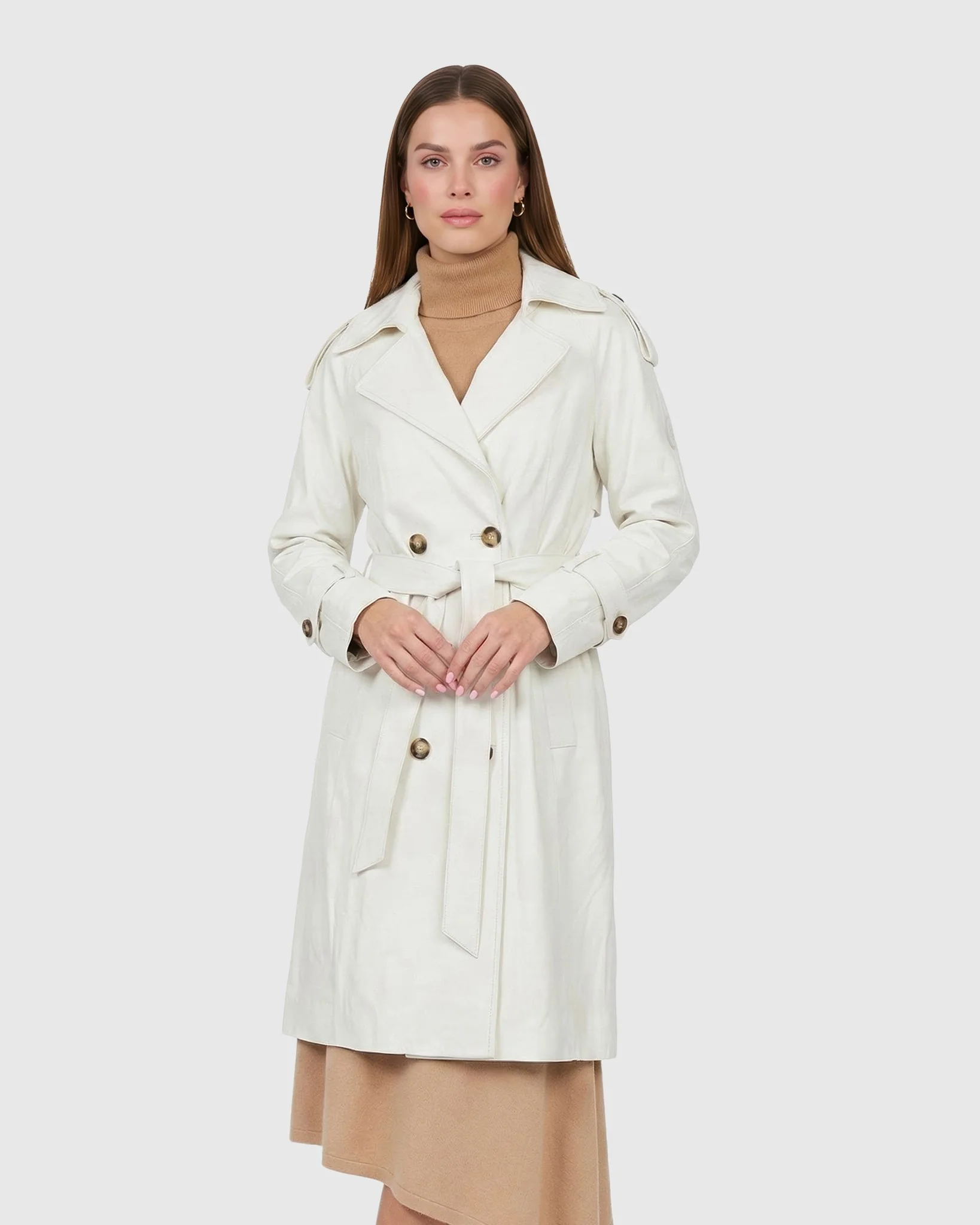 SELECT NAPPA LEATHER BELTED TRENCH COAT - Image 8