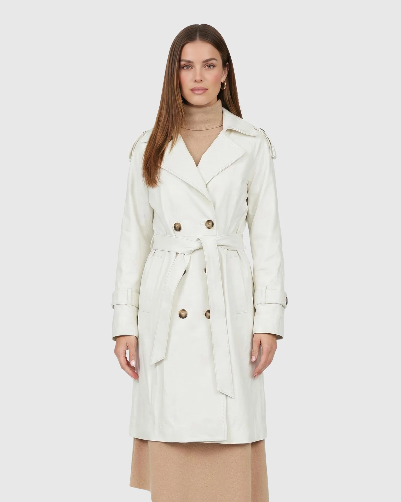 SELECT NAPPA LEATHER BELTED TRENCH COAT - Image 9