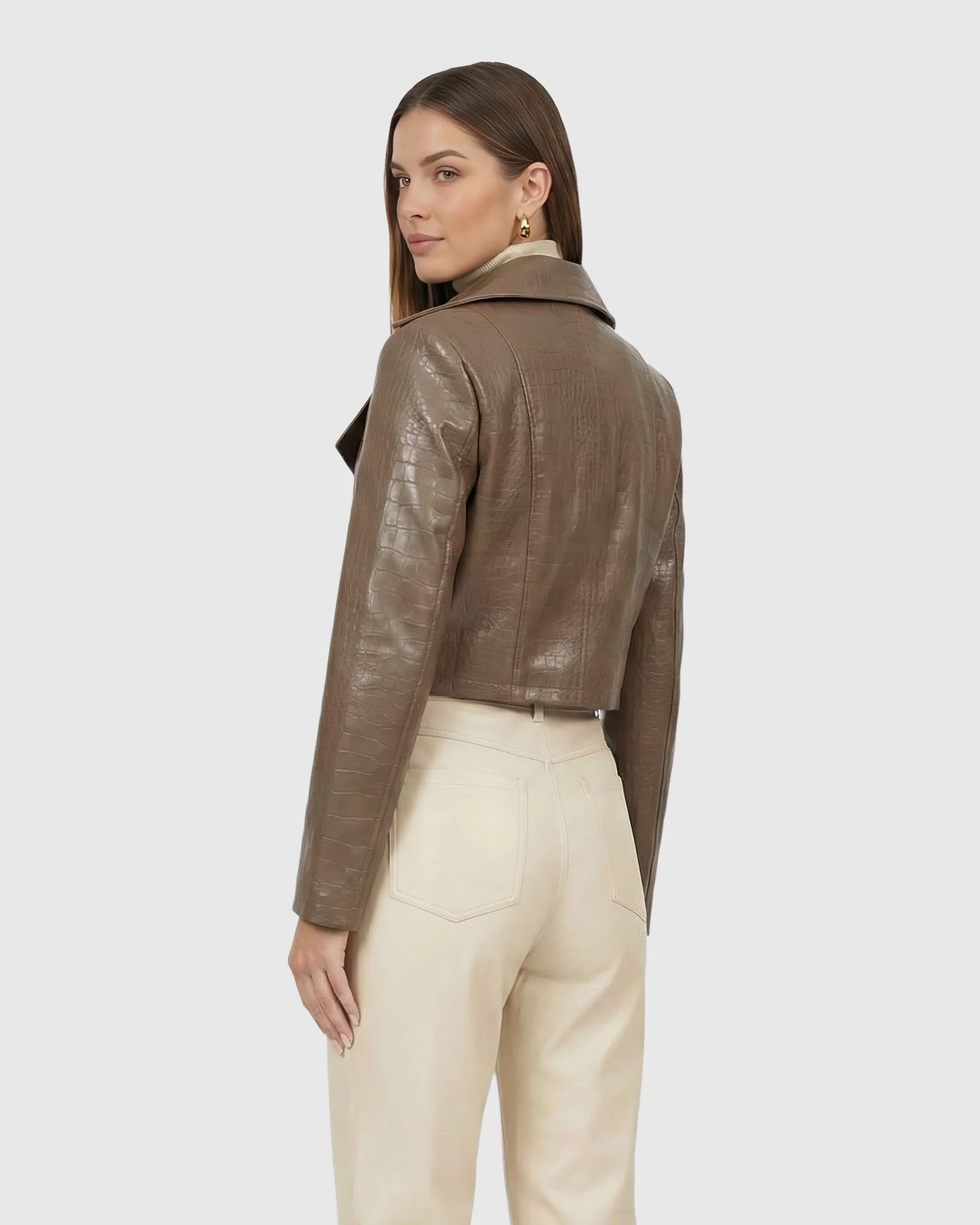 SELECT NAPPA LEATHER CROCO EMBOSSED BOLERO - Image 11