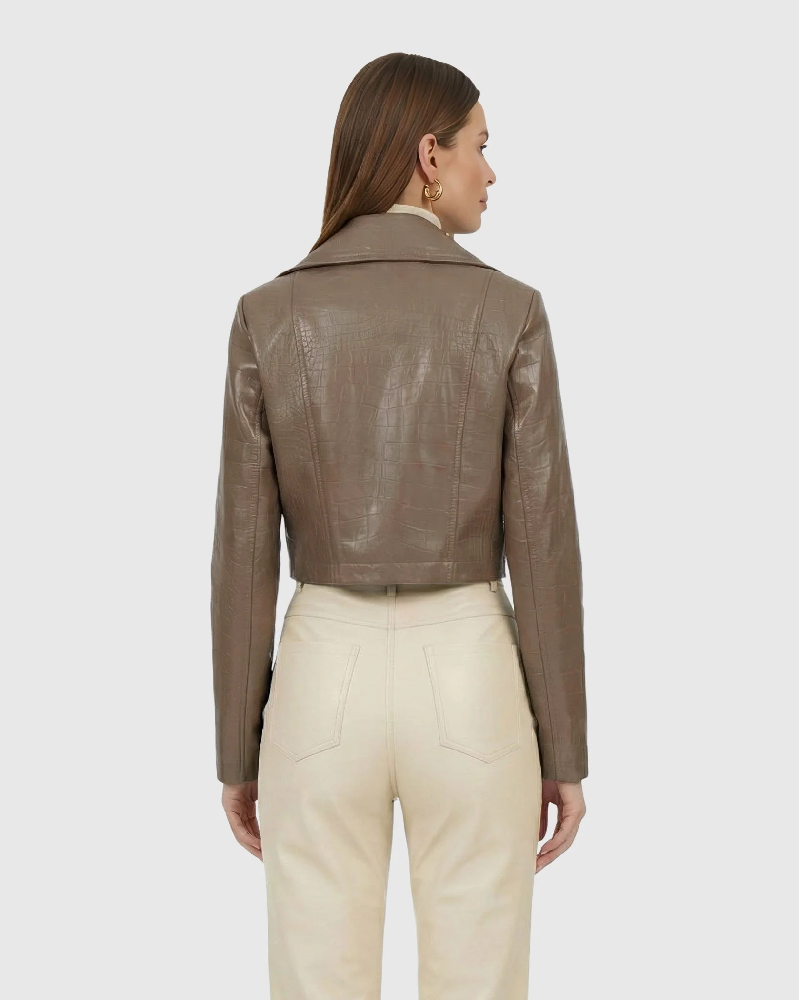 SELECT NAPPA LEATHER CROCO EMBOSSED BOLERO - Image 12