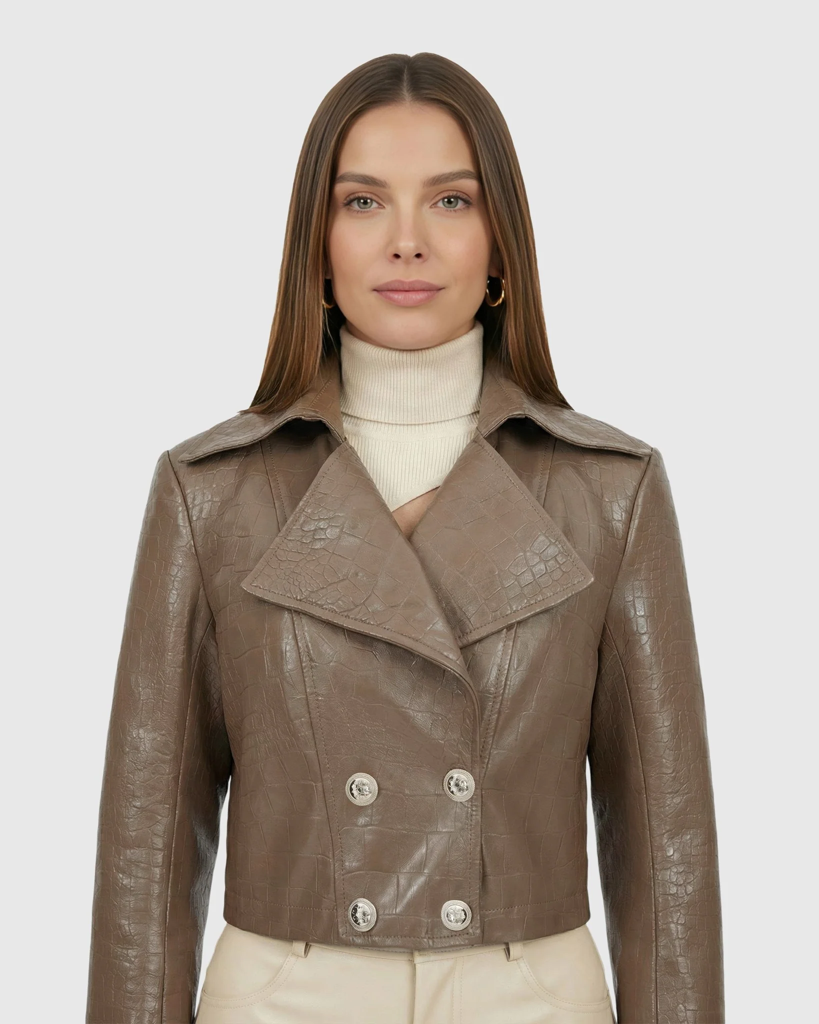 SELECT NAPPA LEATHER CROCO EMBOSSED BOLERO - Image 13