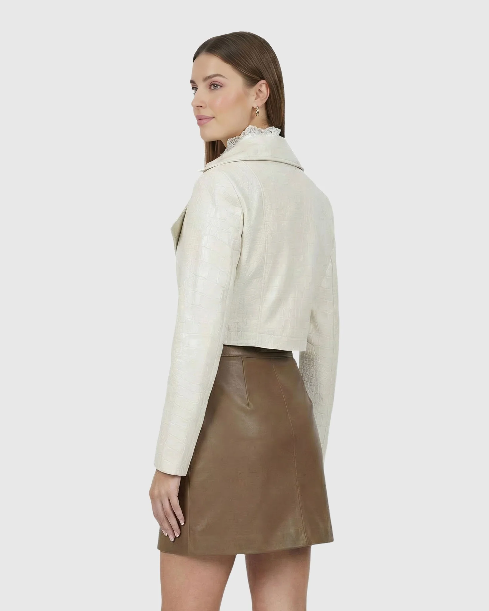 SELECT NAPPA LEATHER CROCO EMBOSSED BOLERO - Image 18