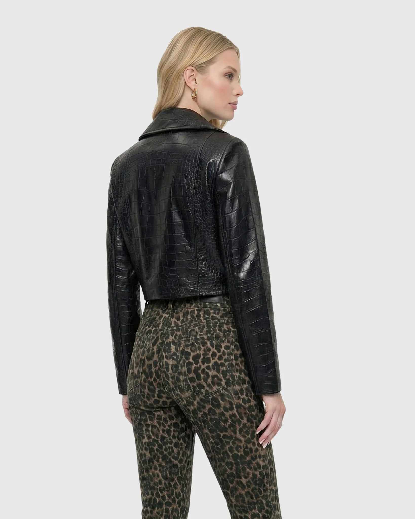 SELECT NAPPA LEATHER CROCO EMBOSSED BOLERO - Image 4