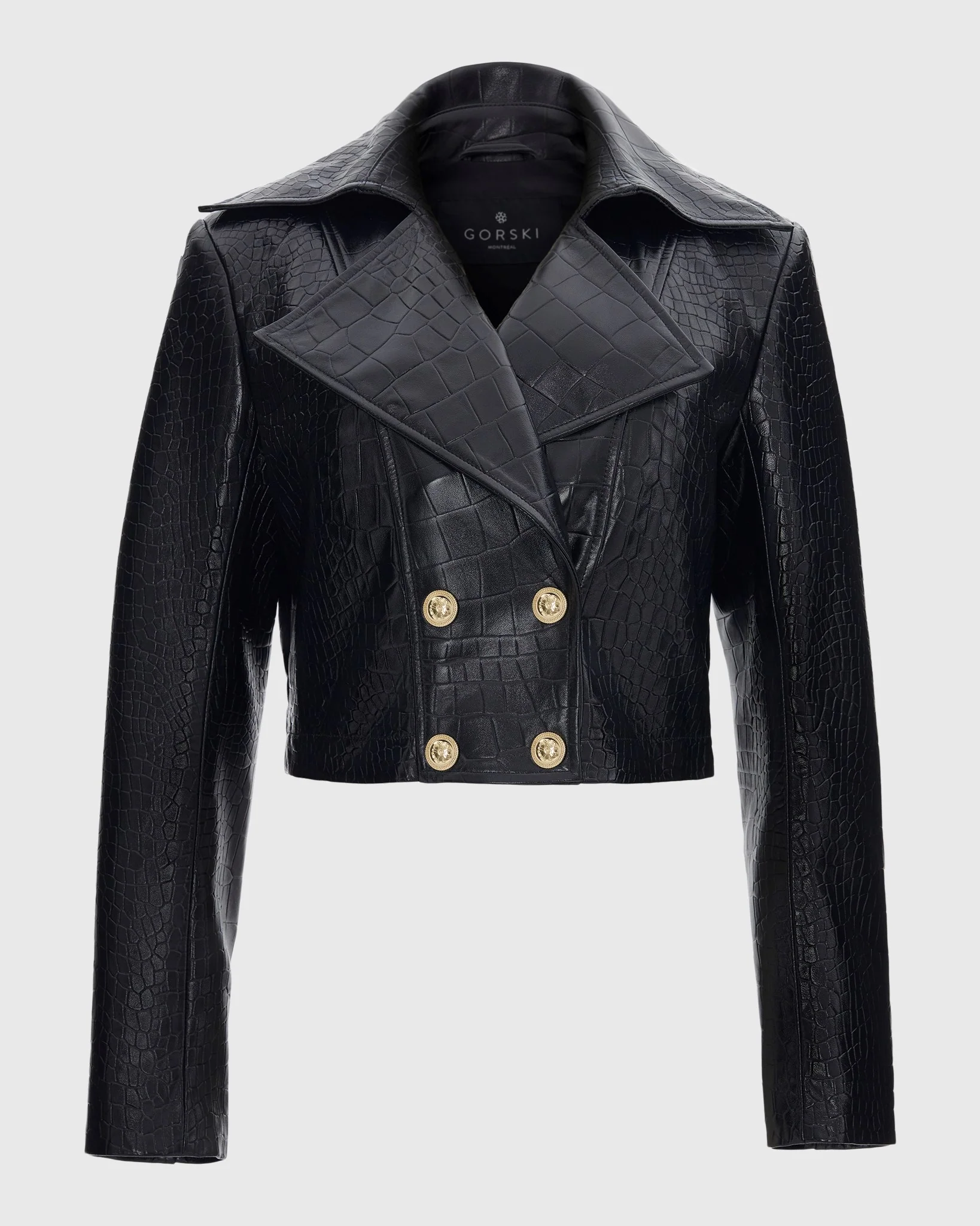 SELECT NAPPA LEATHER CROCO EMBOSSED BOLERO - Image 7