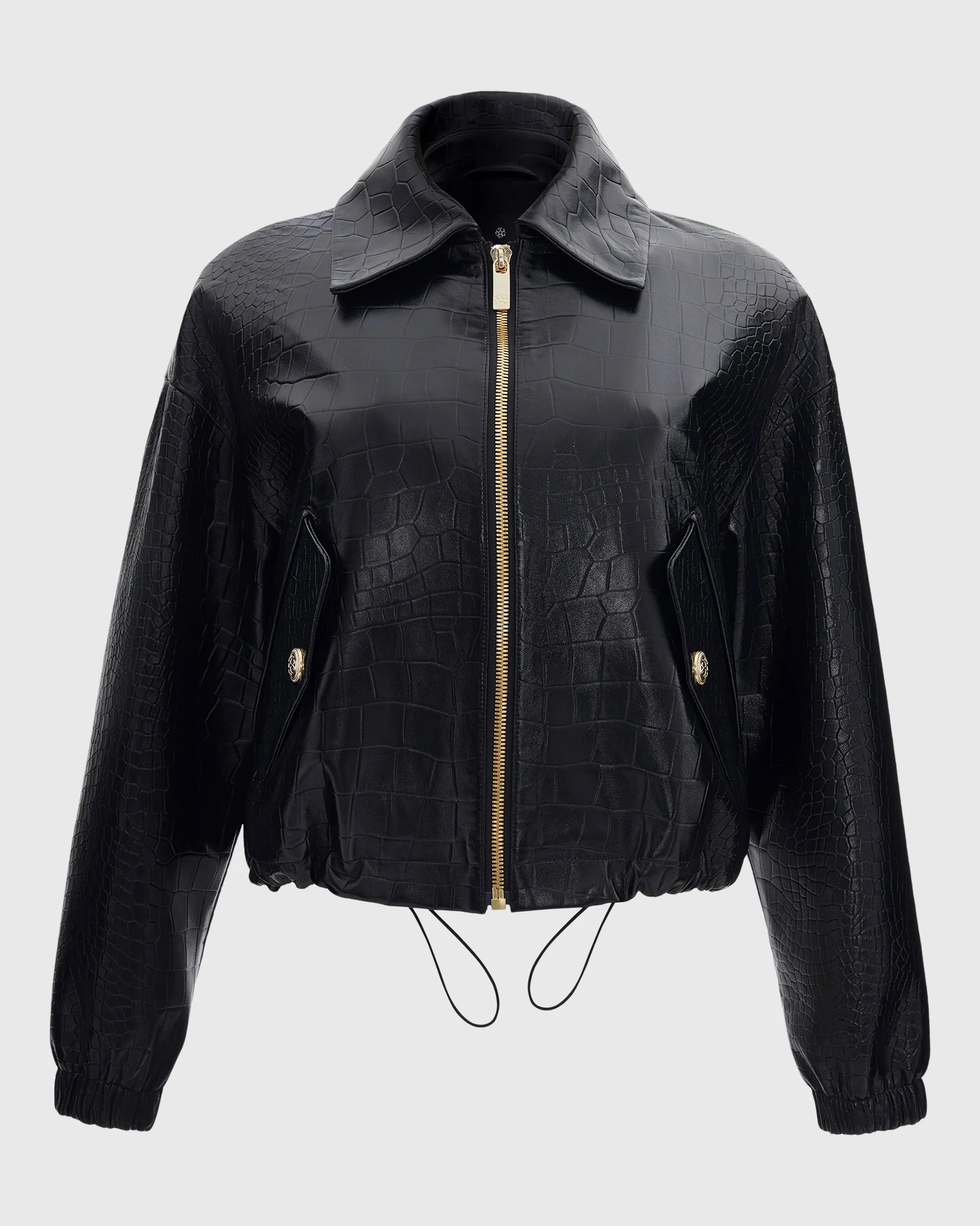 SELECT NAPPA LEATHER CROCO EMBOSSED JACKET - Image 6