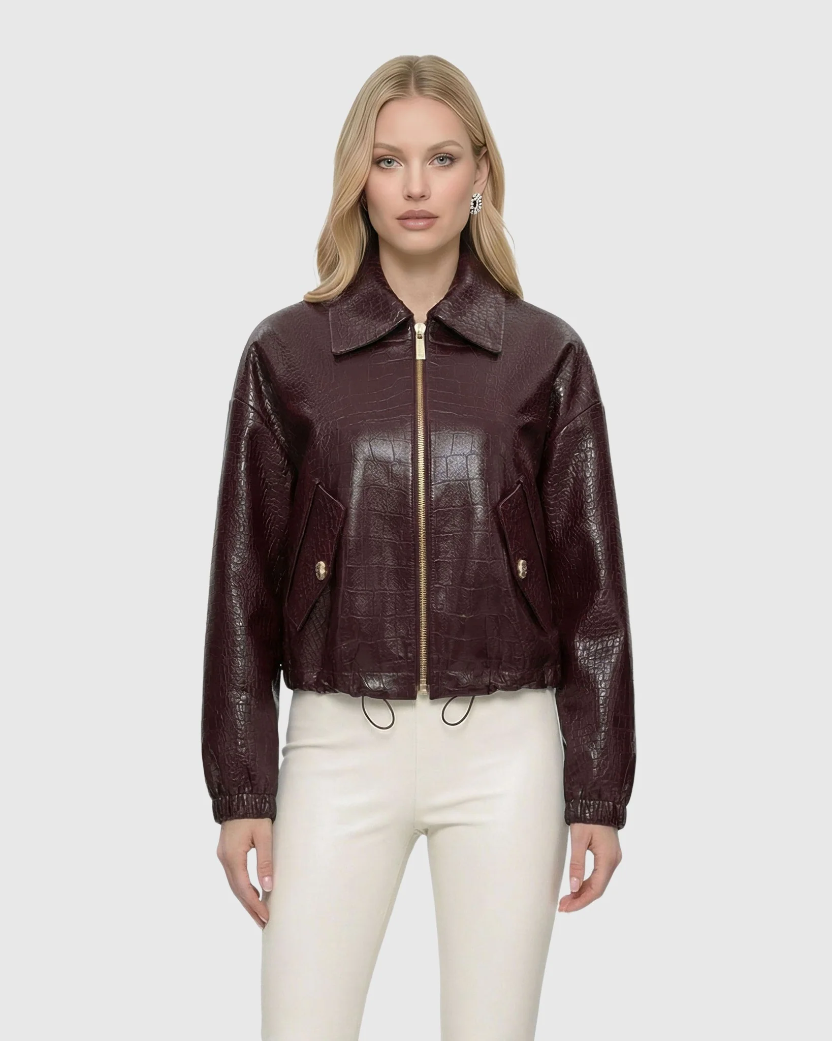 SELECT NAPPA LEATHER CROCO EMBOSSED JACKET - Image 8