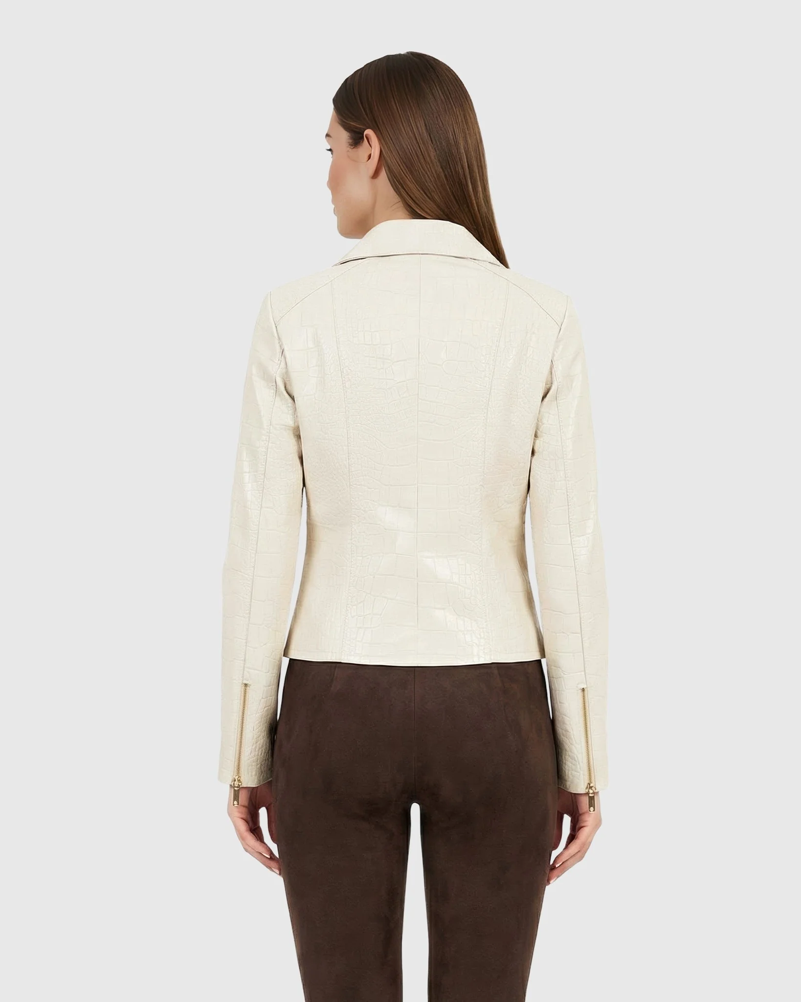 SELECT NAPPA LEATHER CROCO EMBOSSED JACKET - Image 11
