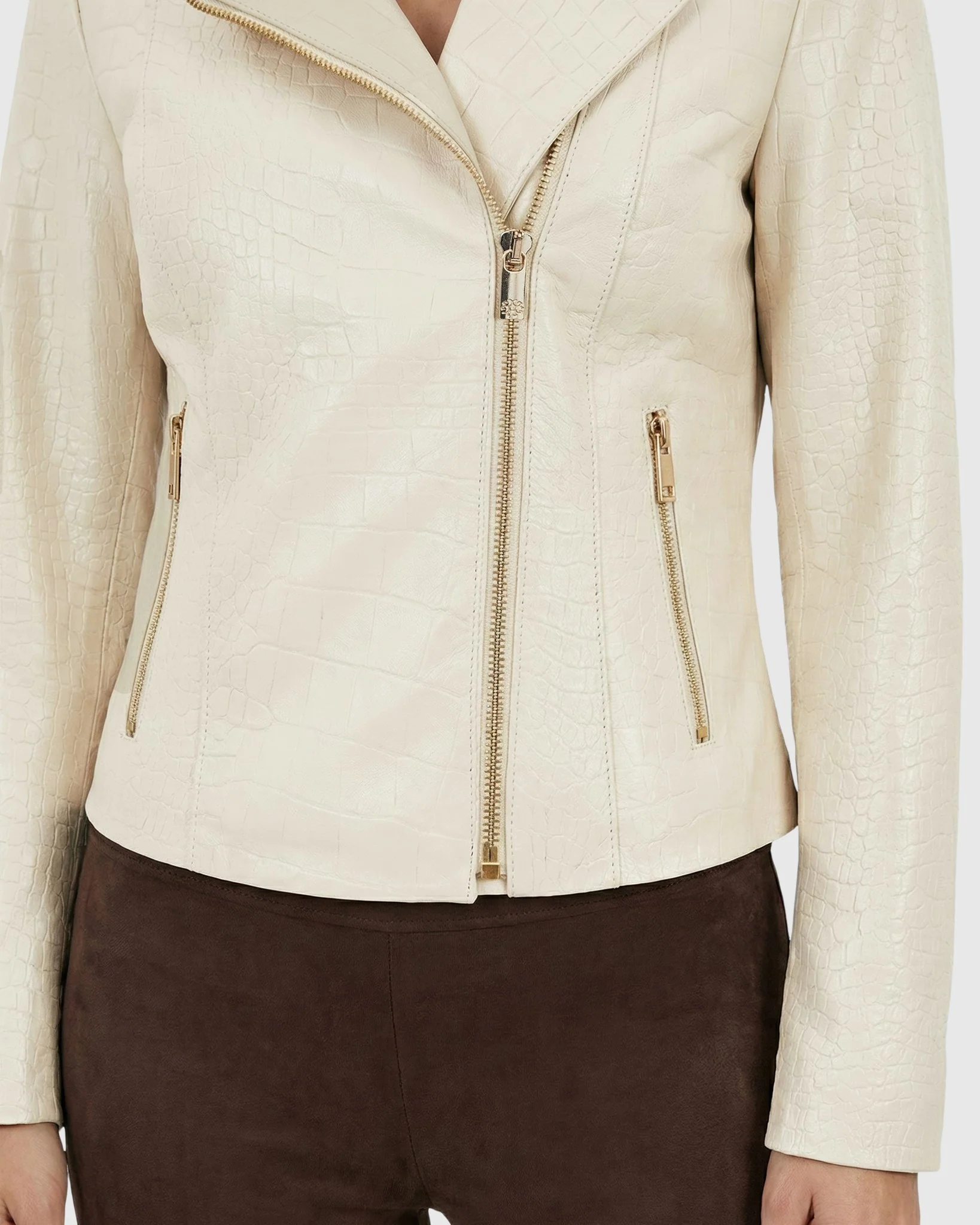 SELECT NAPPA LEATHER CROCO EMBOSSED JACKET - Image 12
