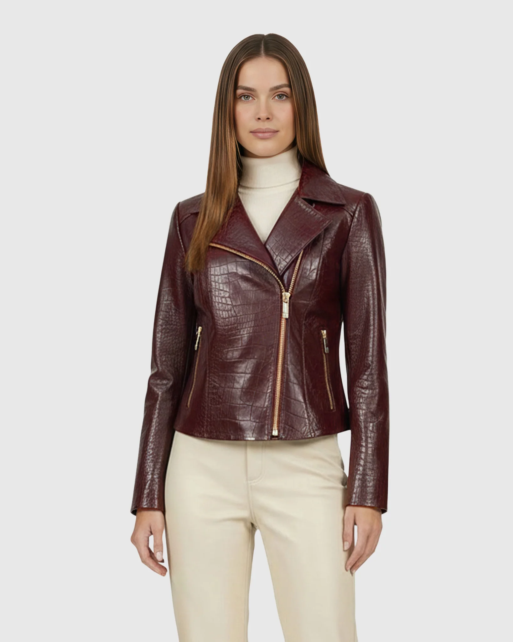 SELECT NAPPA LEATHER CROCO EMBOSSED JACKET - Image 14