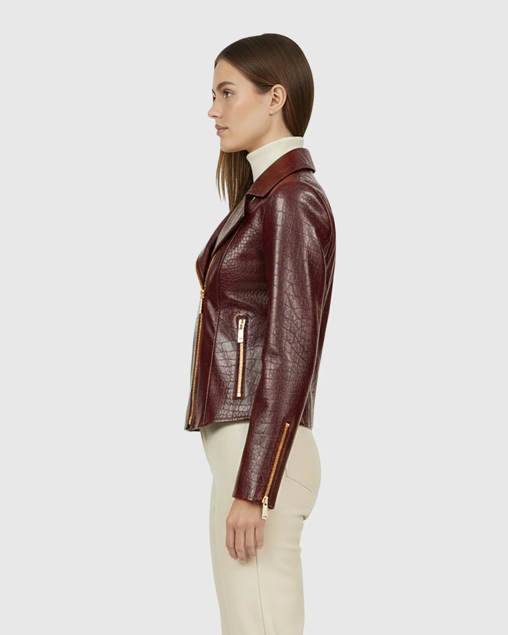 SELECT NAPPA LEATHER CROCO EMBOSSED JACKET - Image 15