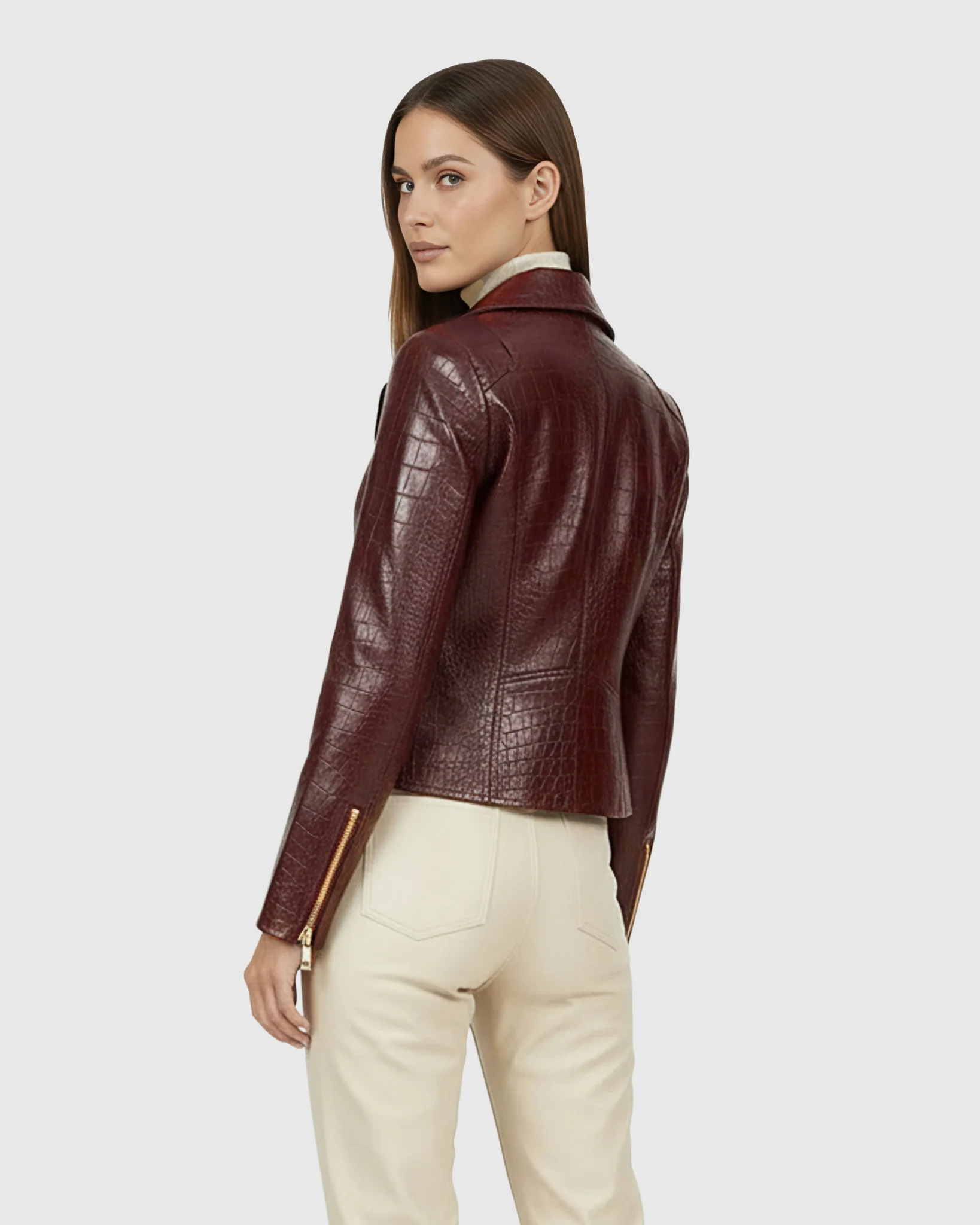 SELECT NAPPA LEATHER CROCO EMBOSSED JACKET - Image 16