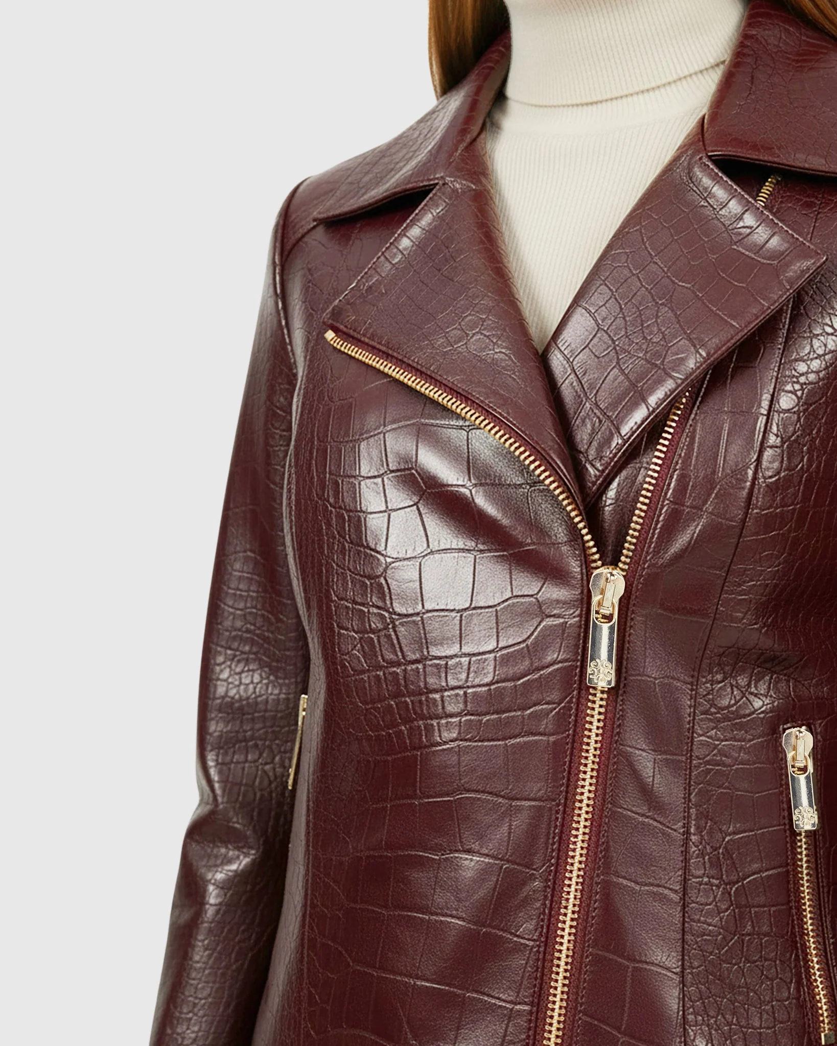 SELECT NAPPA LEATHER CROCO EMBOSSED JACKET - Image 18