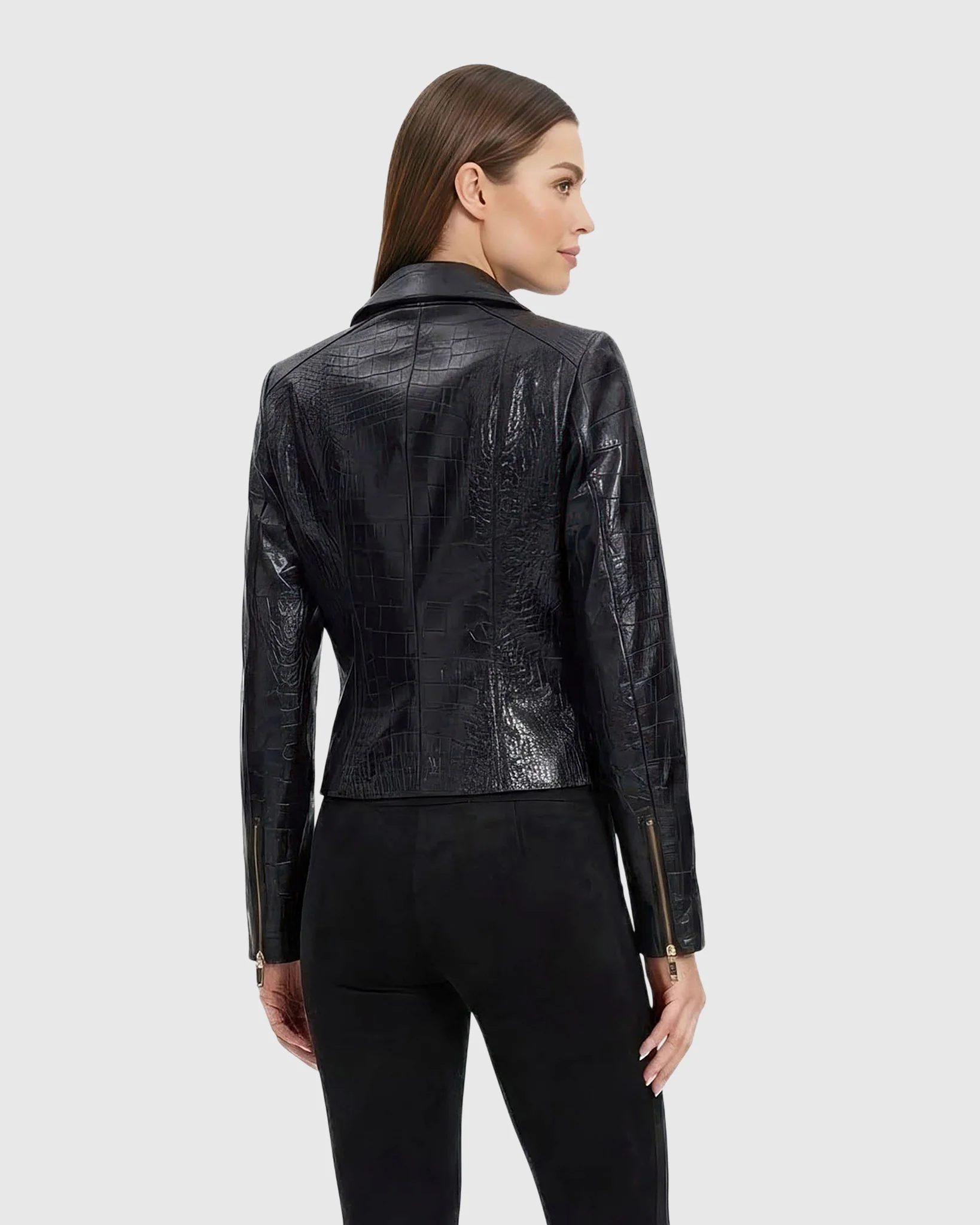 SELECT NAPPA LEATHER CROCO EMBOSSED JACKET - Image 4