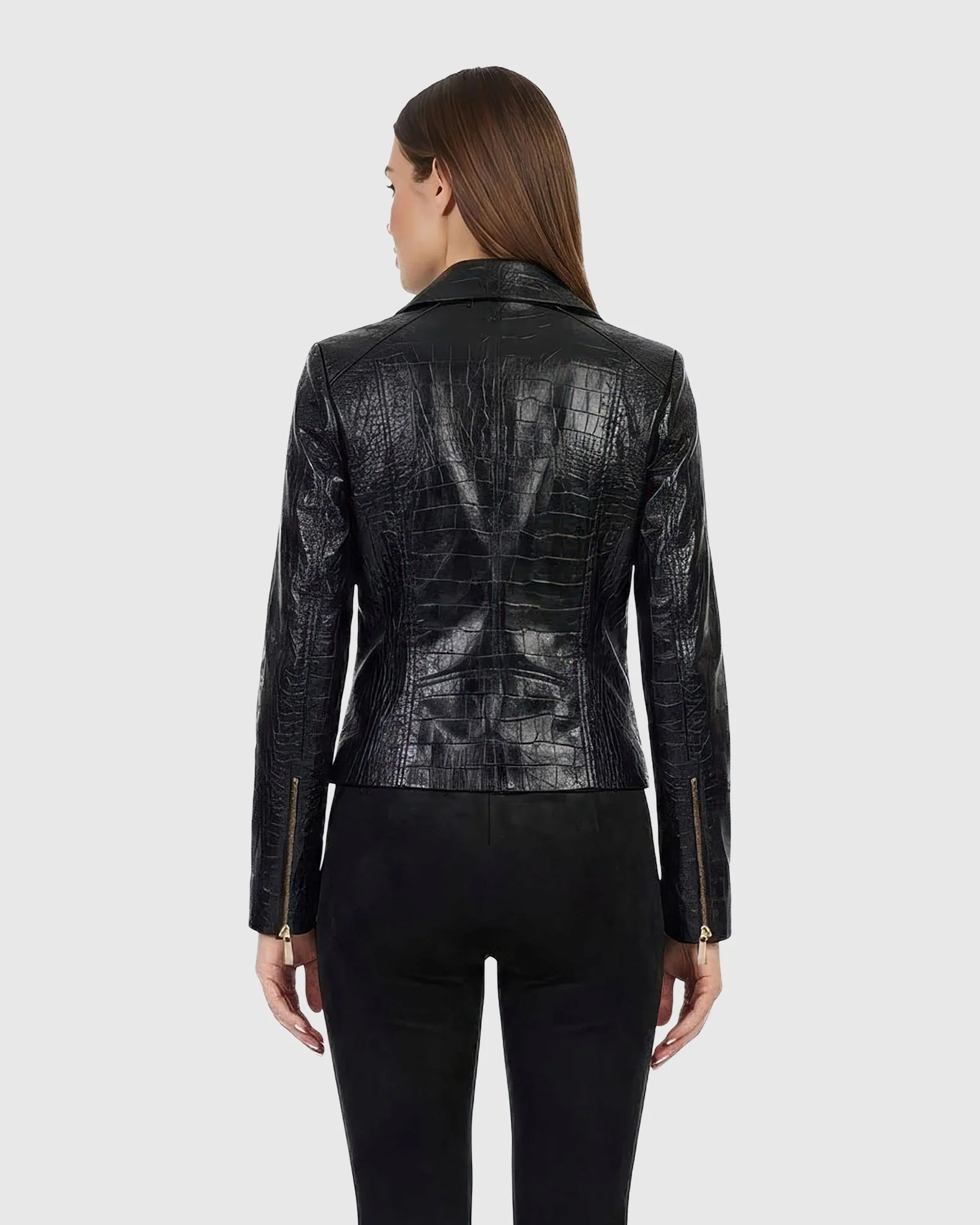 SELECT NAPPA LEATHER CROCO EMBOSSED JACKET - Image 5