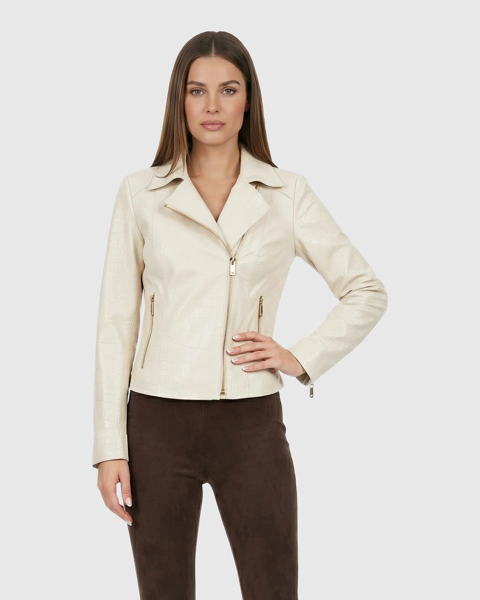 SELECT NAPPA LEATHER CROCO EMBOSSED JACKET - Image 7