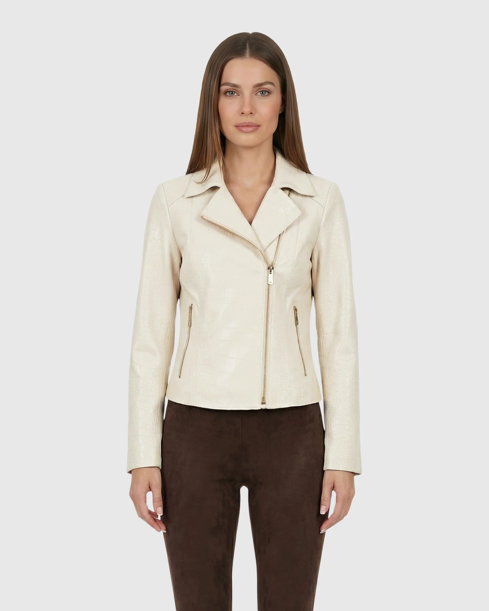 SELECT NAPPA LEATHER CROCO EMBOSSED JACKET - Image 8