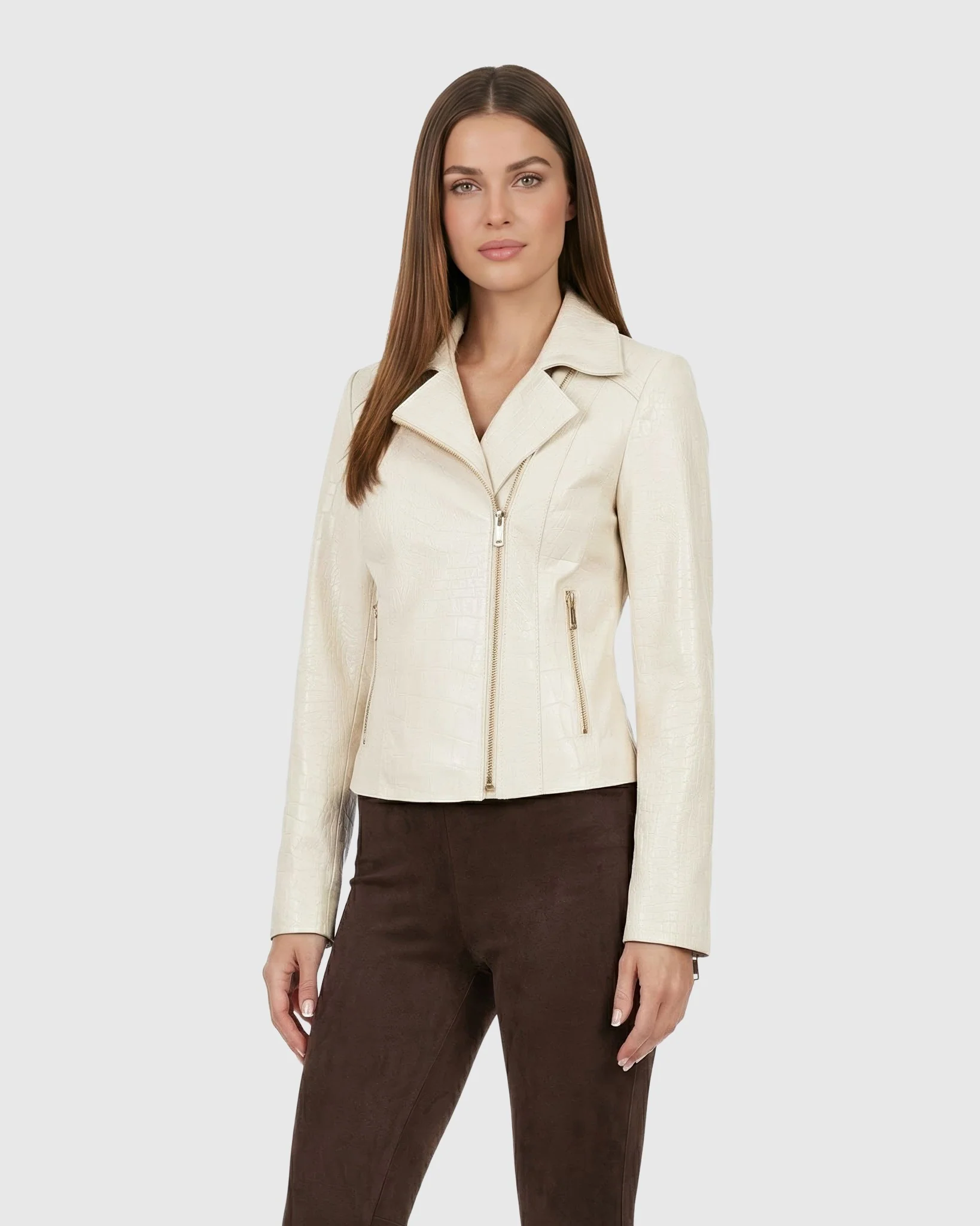 SELECT NAPPA LEATHER CROCO EMBOSSED JACKET - Image 9