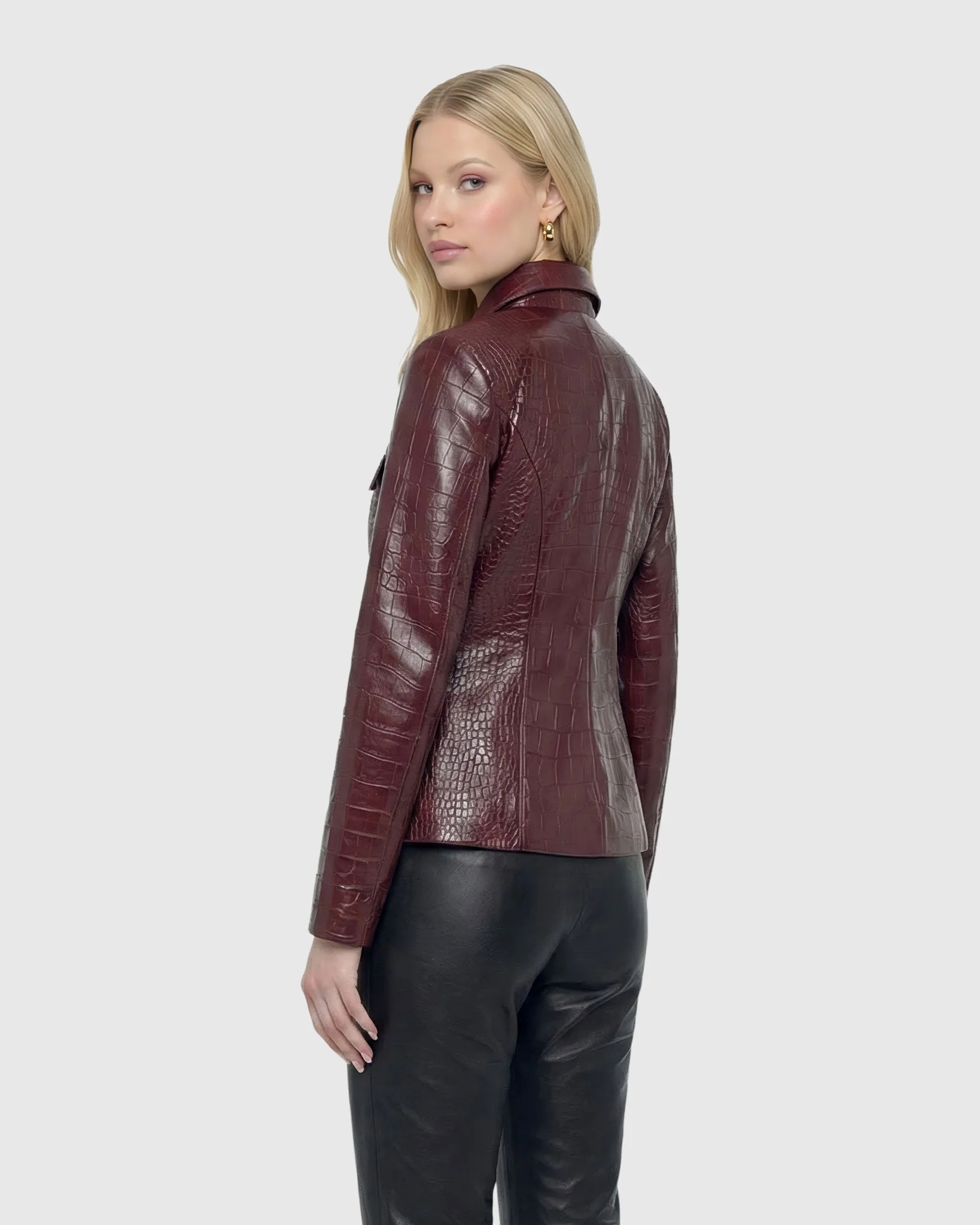 SELECT NAPPA LEATHER CROCO EMBOSSED JACKET - Image 10