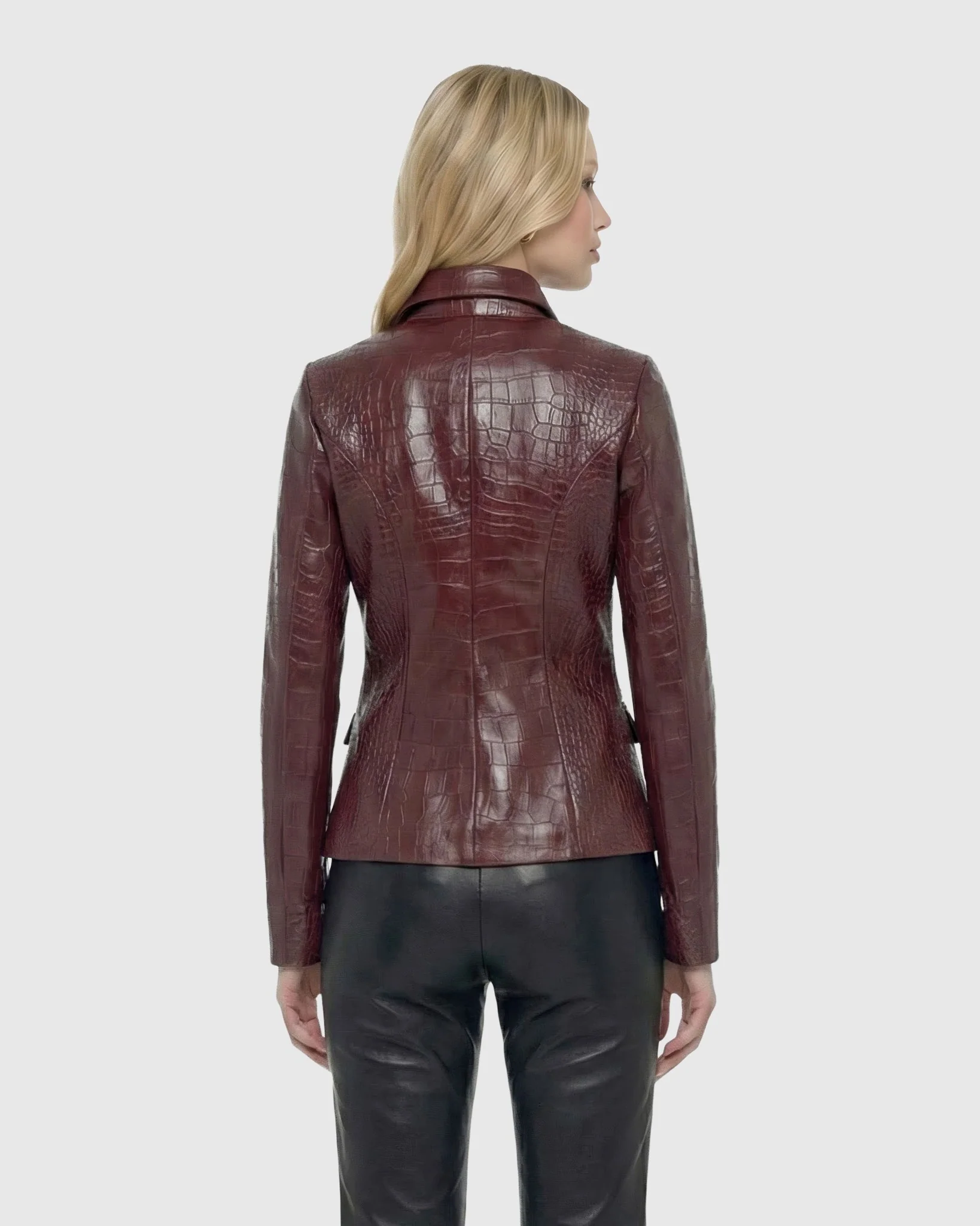 SELECT NAPPA LEATHER CROCO EMBOSSED JACKET - Image 11