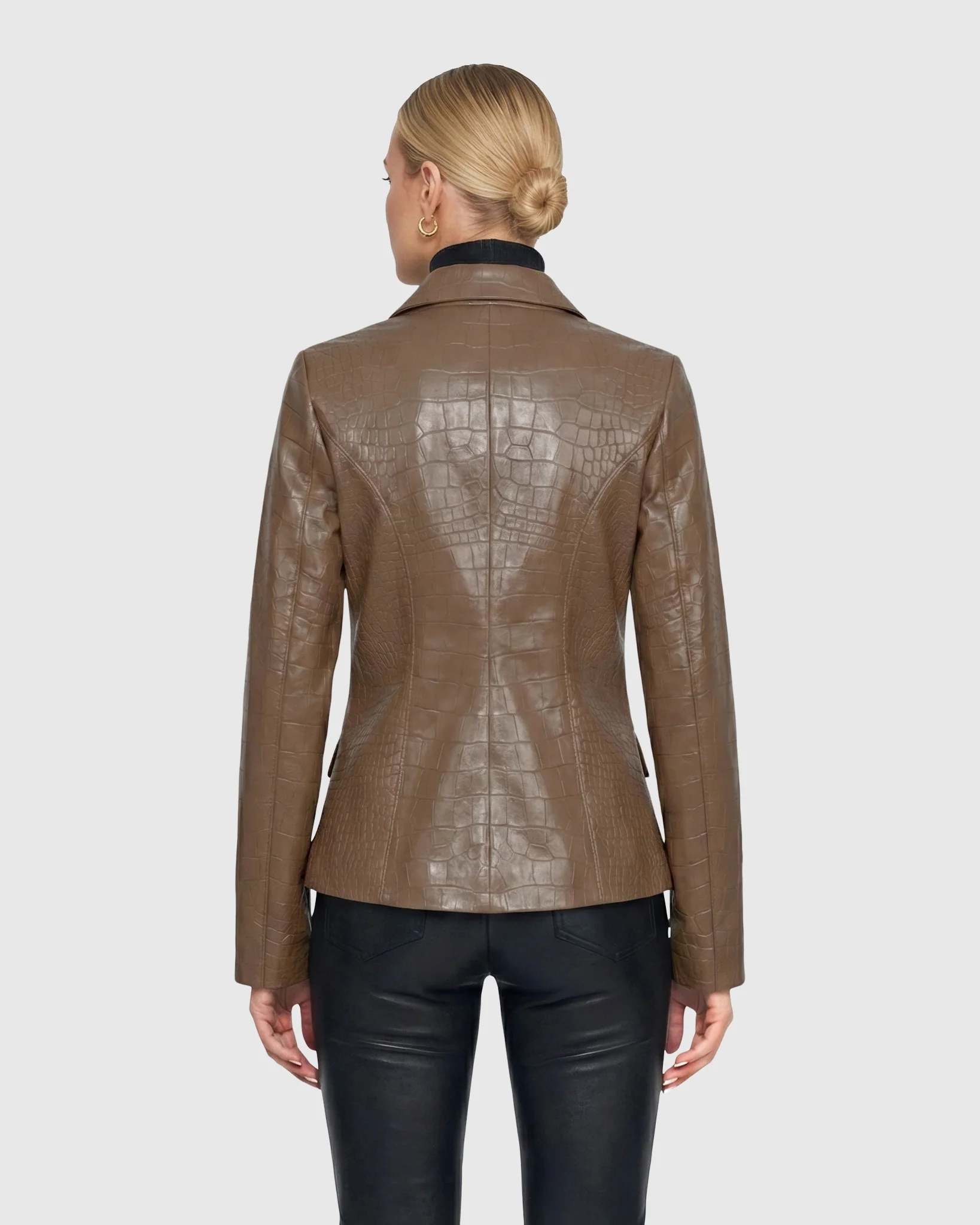 SELECT NAPPA LEATHER CROCO EMBOSSED JACKET - Image 17