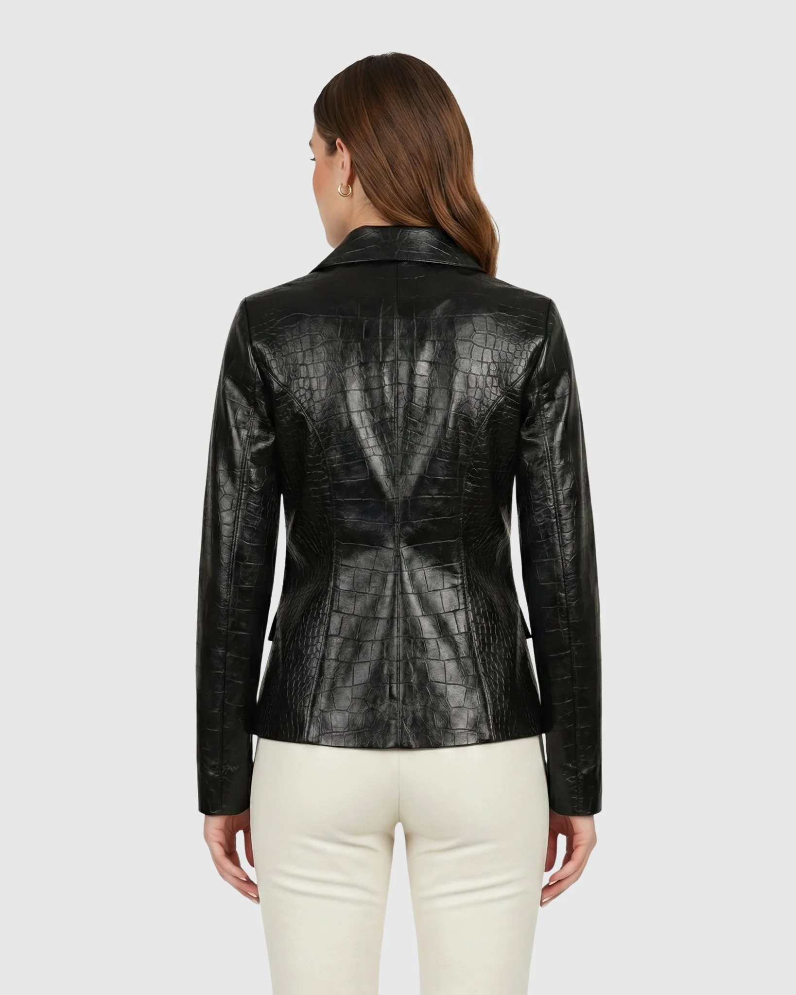 SELECT NAPPA LEATHER CROCO EMBOSSED JACKET - Image 4