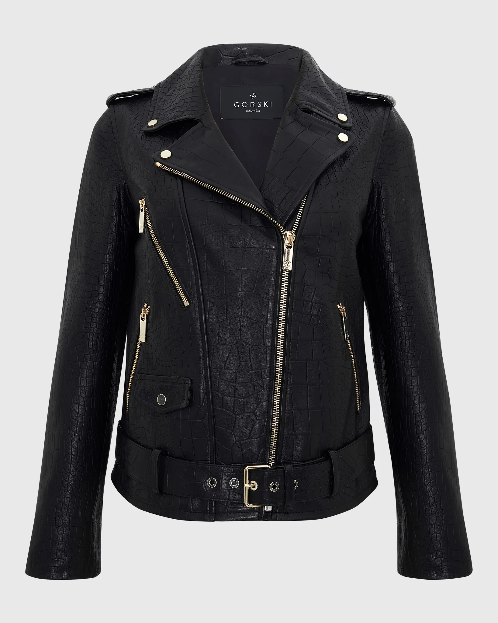 SELECT NAPPA LEATHER CROCO EMBOSSED JACKET - Image 11