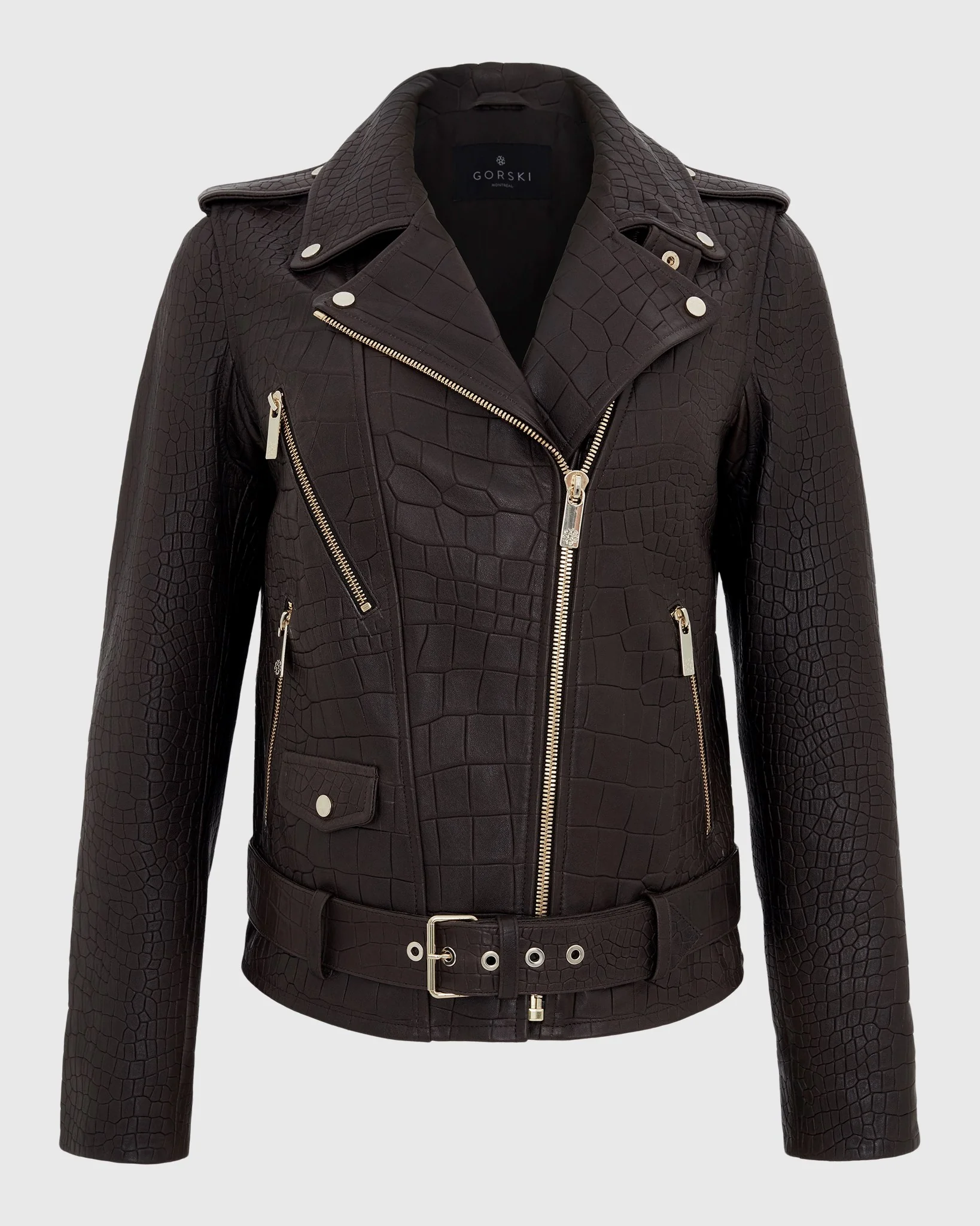 SELECT NAPPA LEATHER CROCO EMBOSSED JACKET - Image 6