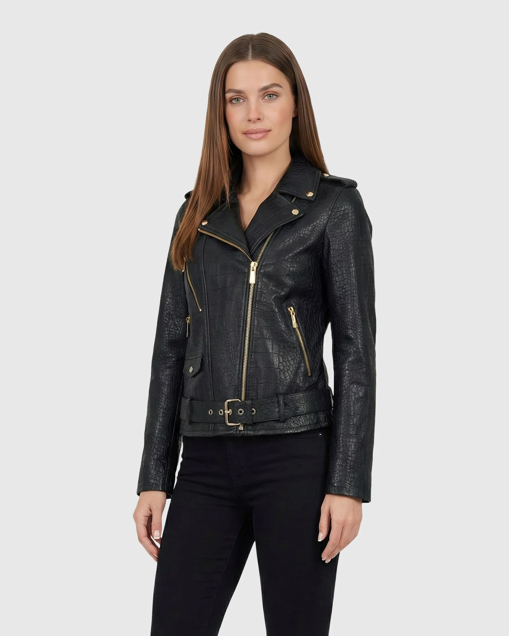 SELECT NAPPA LEATHER CROCO EMBOSSED JACKET - Image 8