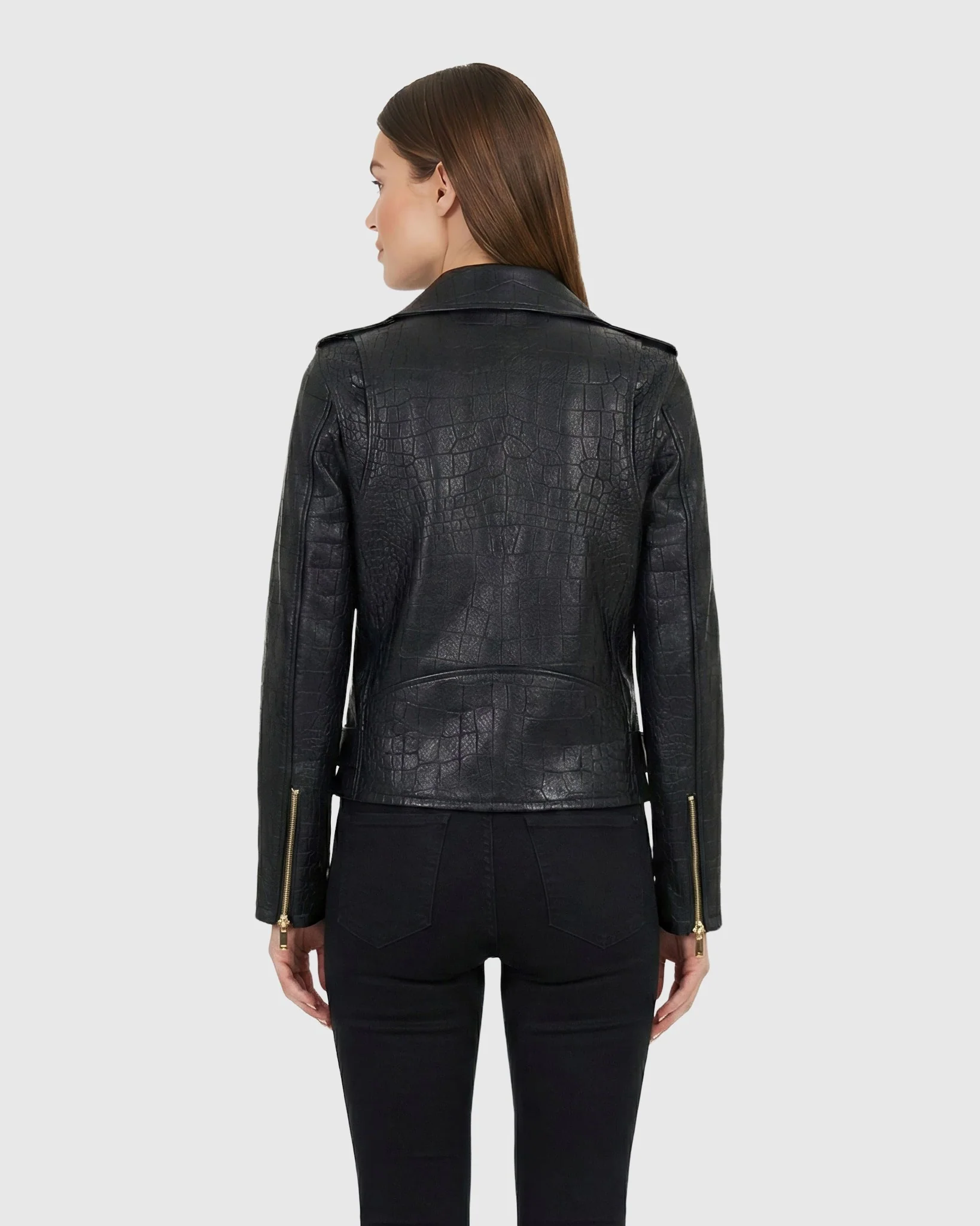 SELECT NAPPA LEATHER CROCO EMBOSSED JACKET - Image 9