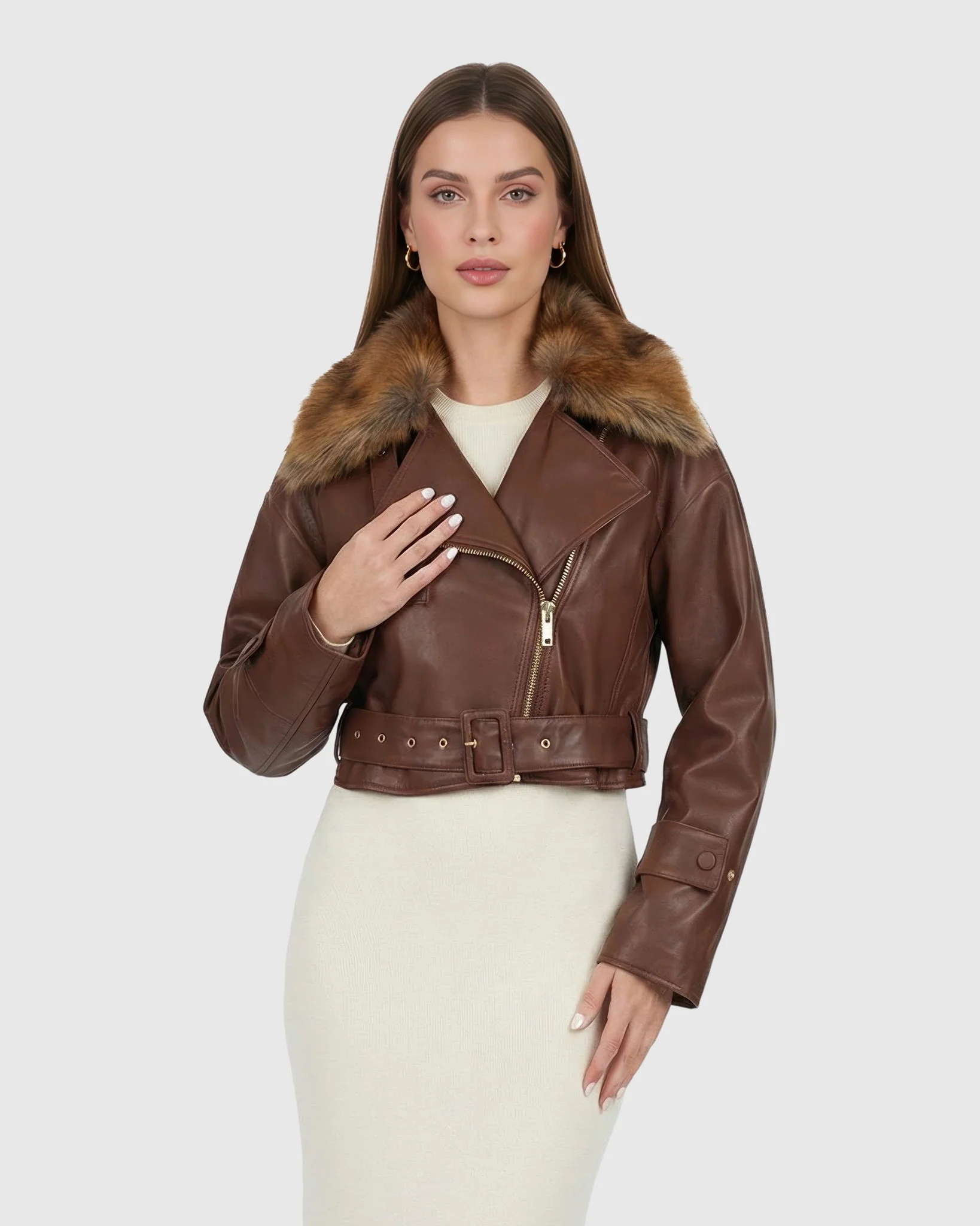SELECT NAPPA LEATHER JACKET WITH DETACHABLE TOSCANA LAMB COLLAR - Image 10