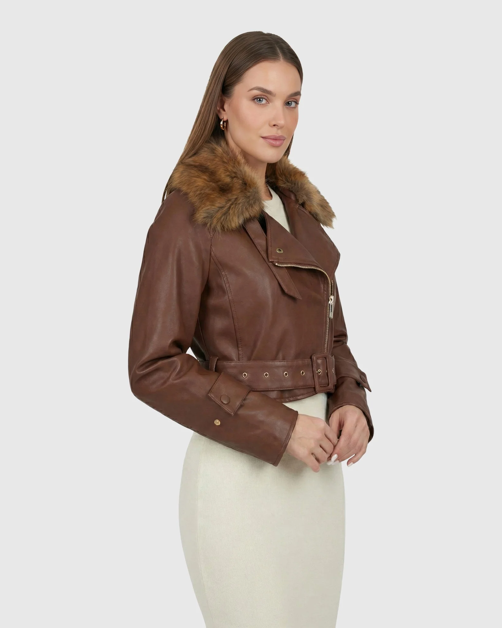 SELECT NAPPA LEATHER JACKET WITH DETACHABLE TOSCANA LAMB COLLAR - Image 11