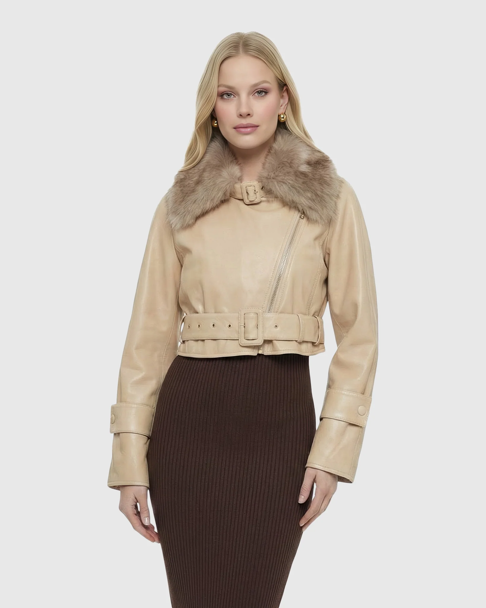 SELECT NAPPA LEATHER JACKET WITH DETACHABLE TOSCANA LAMB COLLAR - Image 13