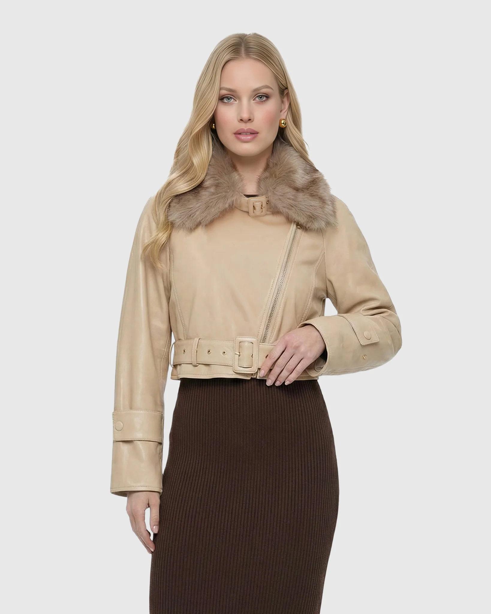 SELECT NAPPA LEATHER JACKET WITH DETACHABLE TOSCANA LAMB COLLAR - Image 14